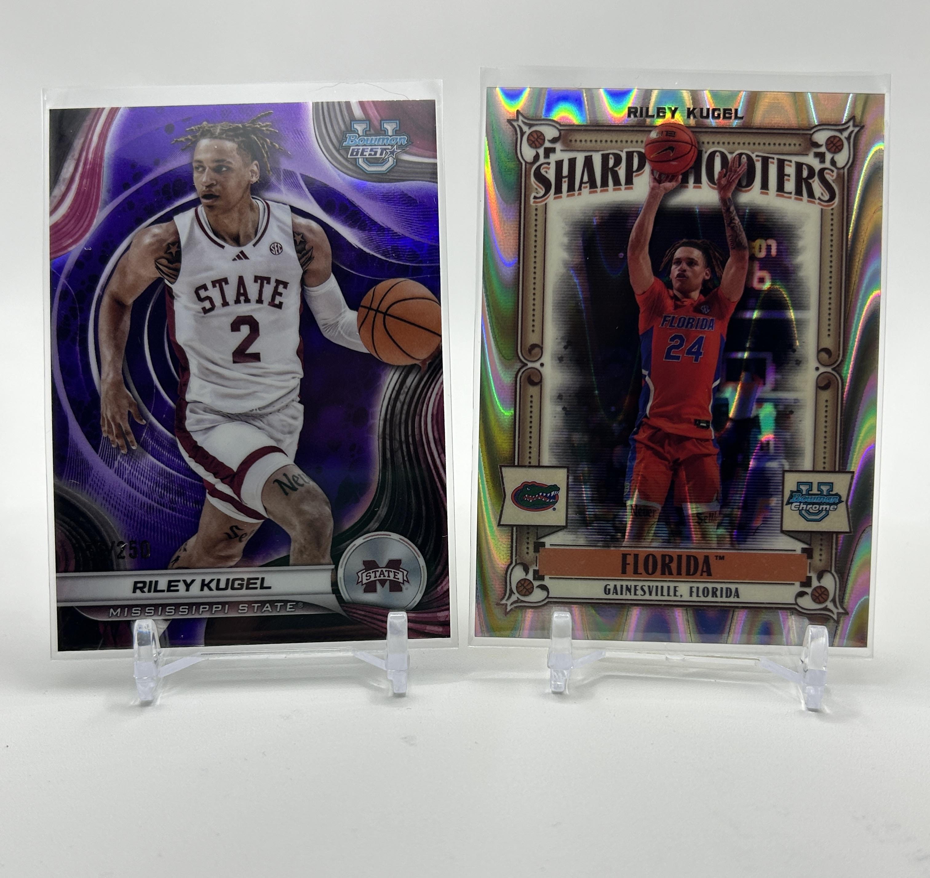 2023-24 Bowman U Best Riley Kugel Purple Refractor /250 + Sharpshooter Lava /150