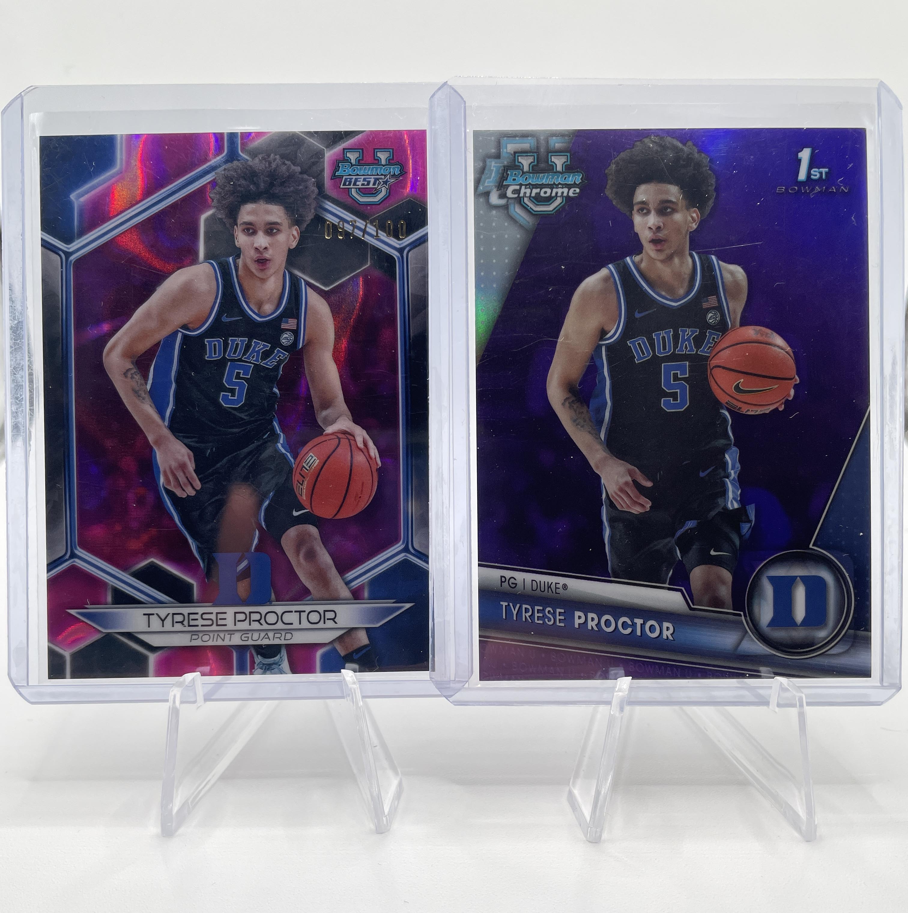 2023-24 Bowman U Best Tyrese Proctor Pink Refractor /100 + Purple Chrome /399