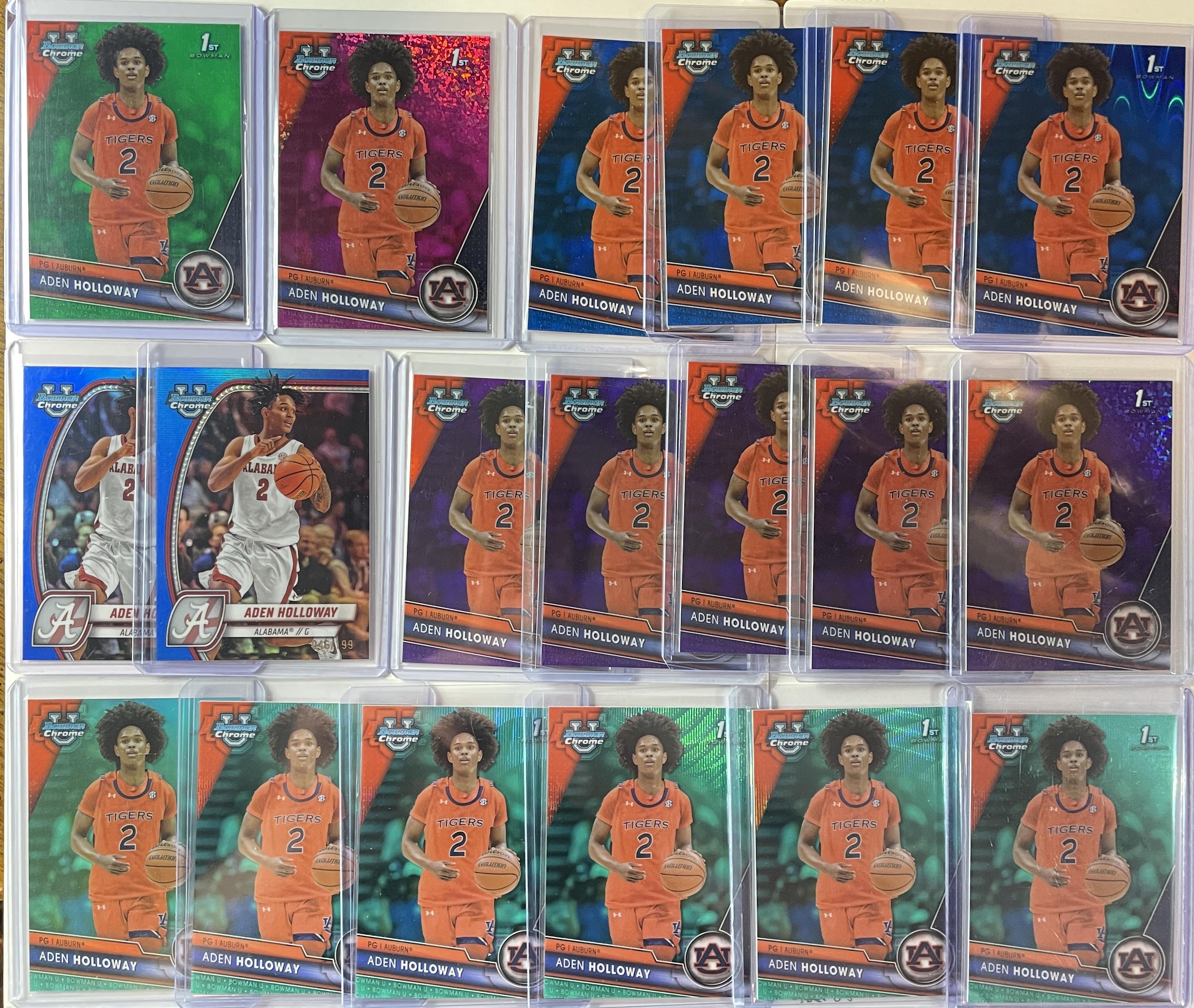 2023-24 Bowman U Chrome Aden Holloway Blue /199 + Aqua /299 + Green /99 (x19)