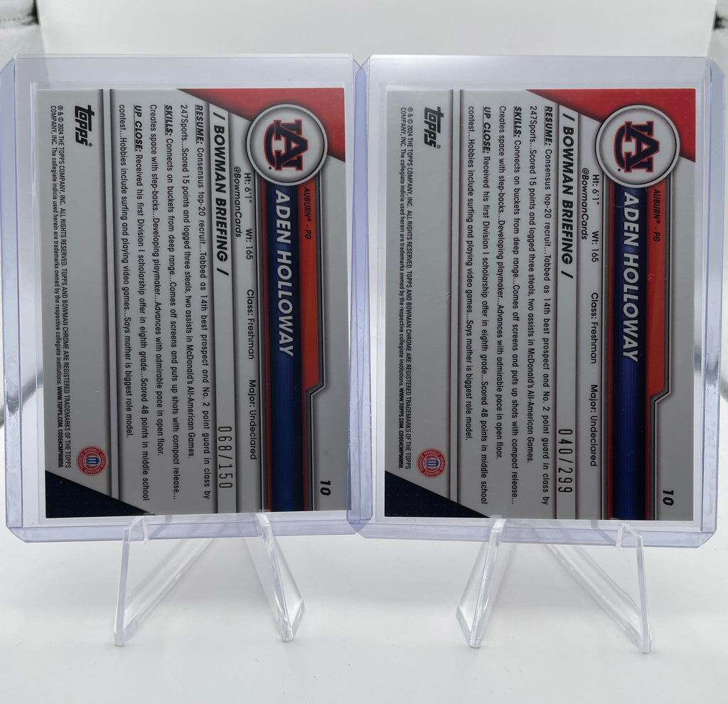 2023-24 Bowman U Chrome Aden Holloway Blue /199 + Aqua /299 + Green /99 (x19)
