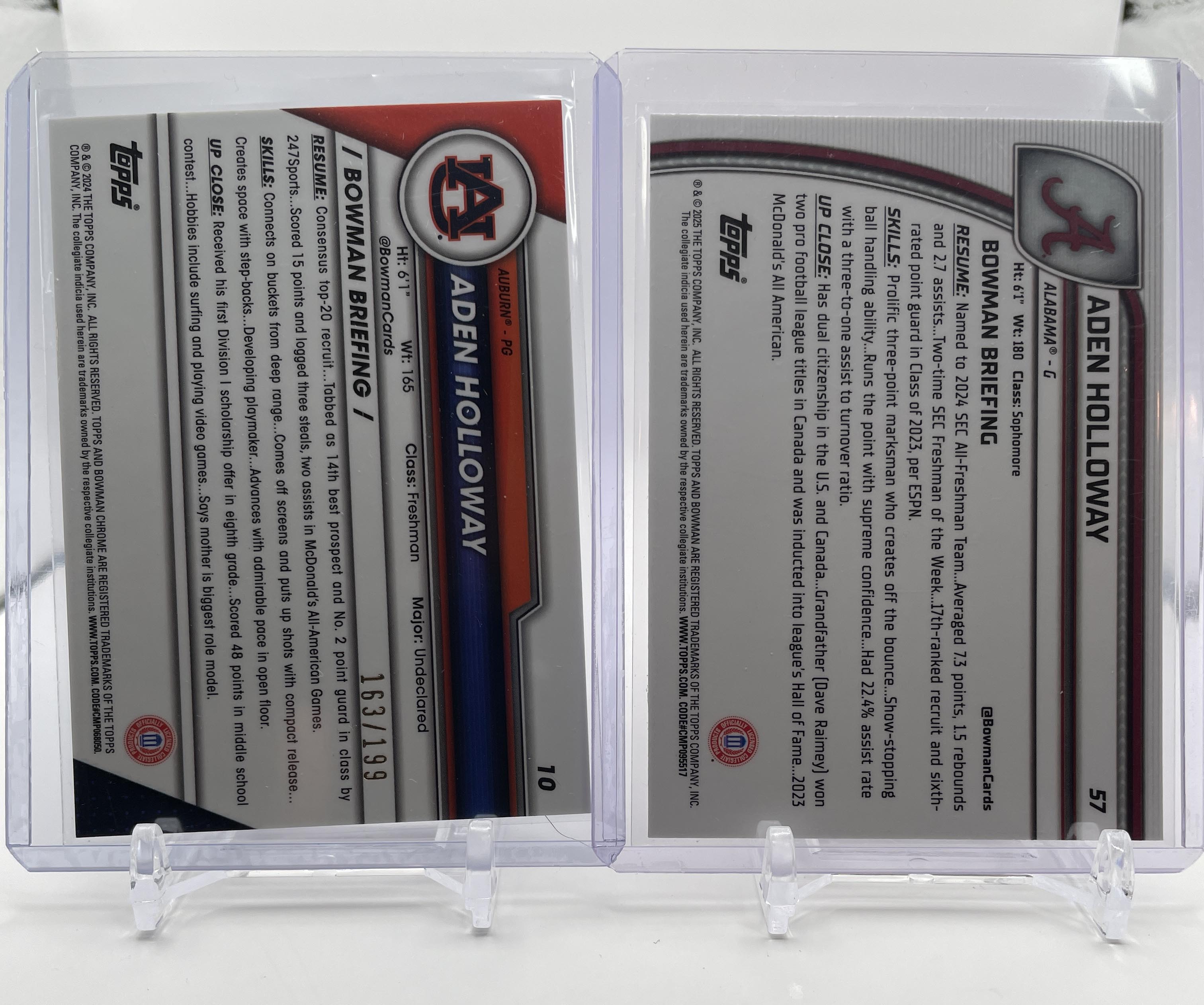 2023-24 Bowman U Chrome Aden Holloway Blue /199 + Aqua /299 + Green /99 (x19)