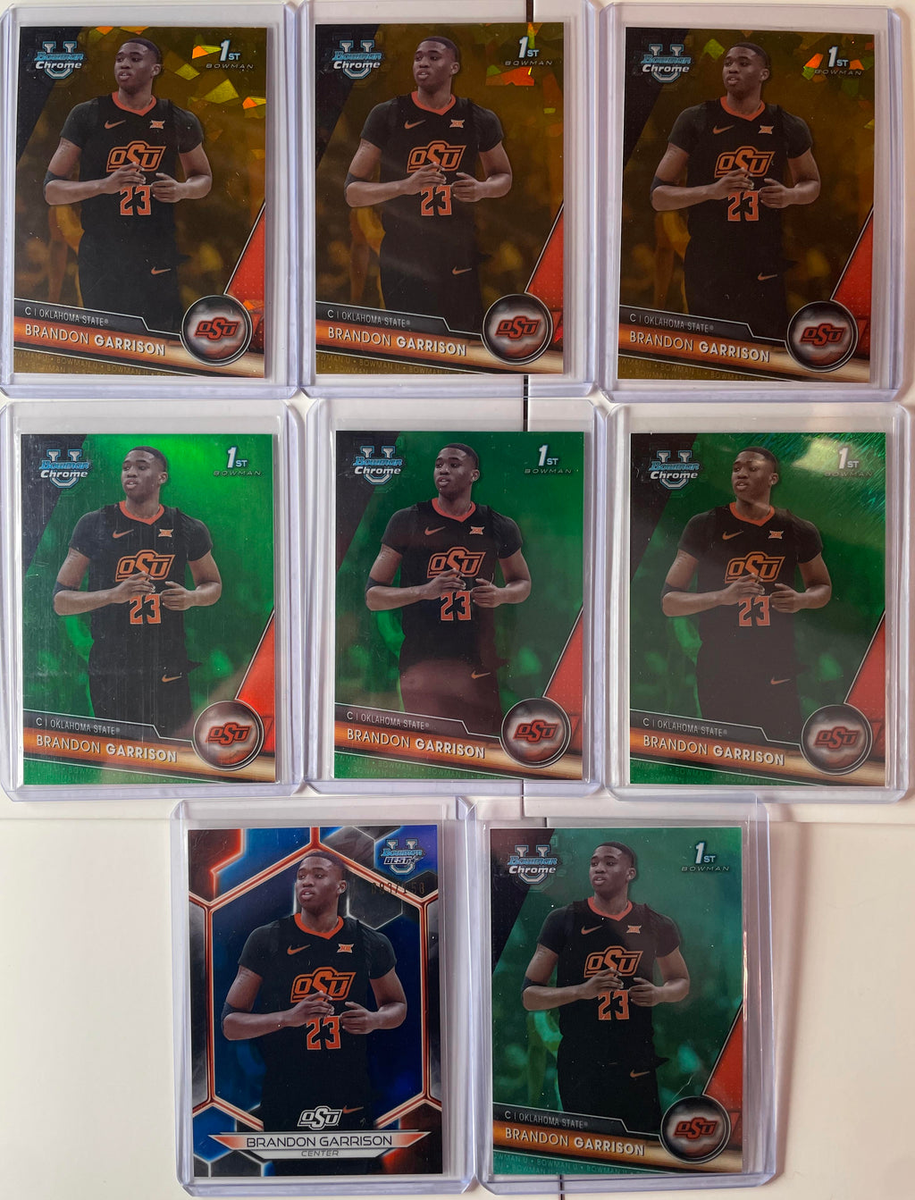 2023-24 Bowman U Chrome Brandon Garrison Gold Sapphire /50 + Green /99 Set (x8)
