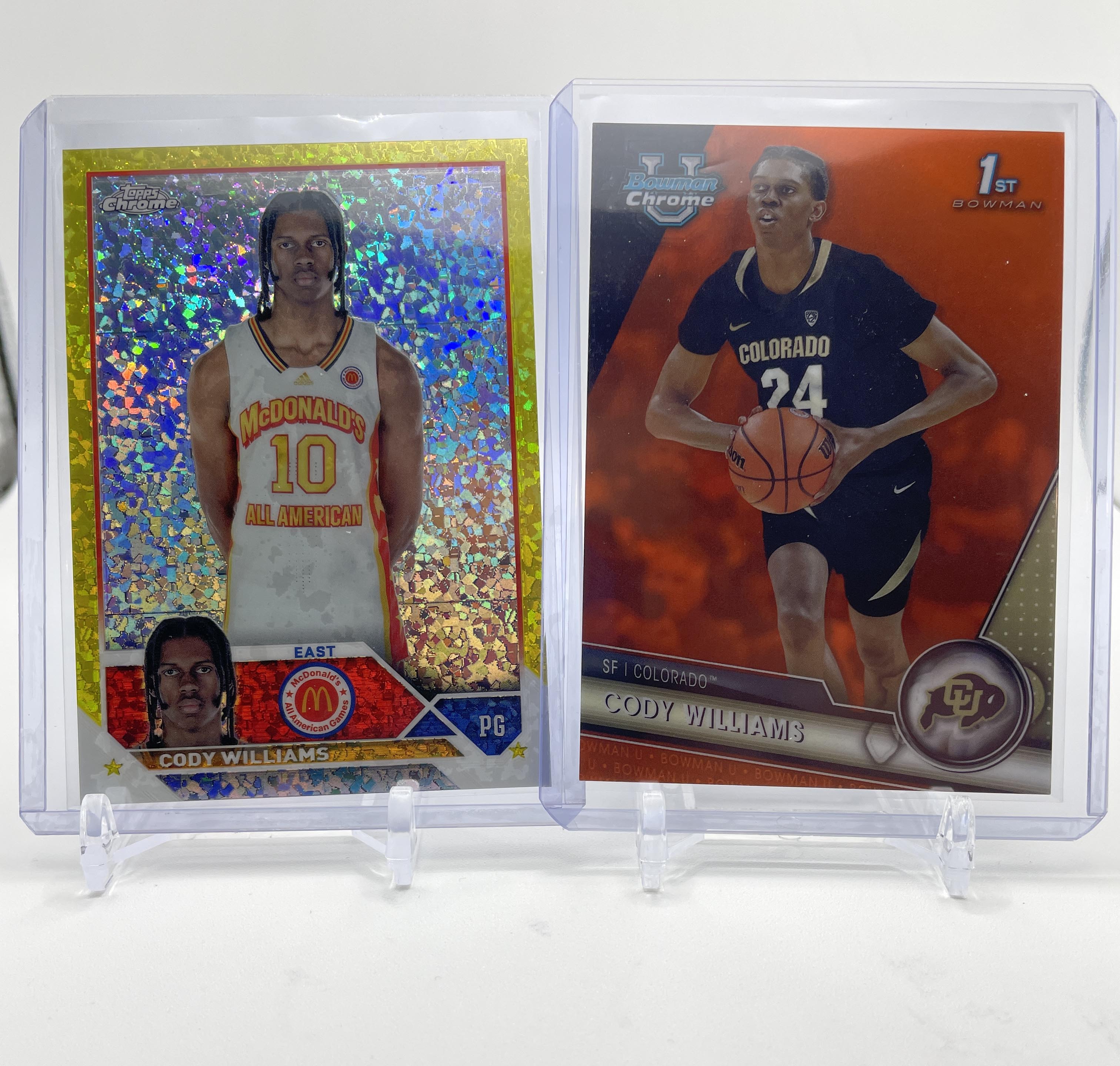 2023-24 Bowman U Chrome Cody Williams Orange /25 Gold /50 Yellow /75 Set (x12)