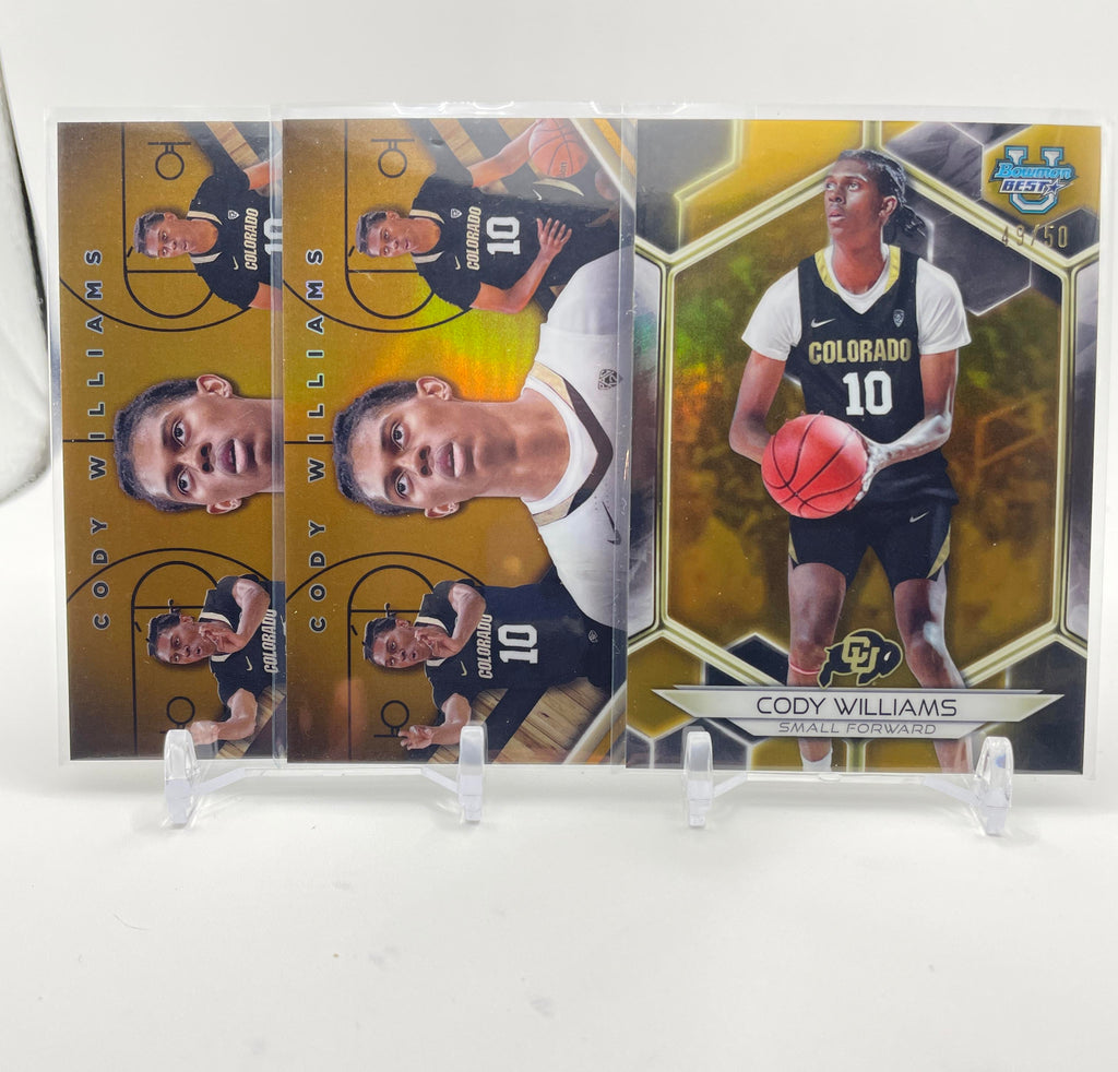 2023-24 Bowman U Chrome Cody Williams Orange /25 Gold /50 Yellow /75 Set (x12)