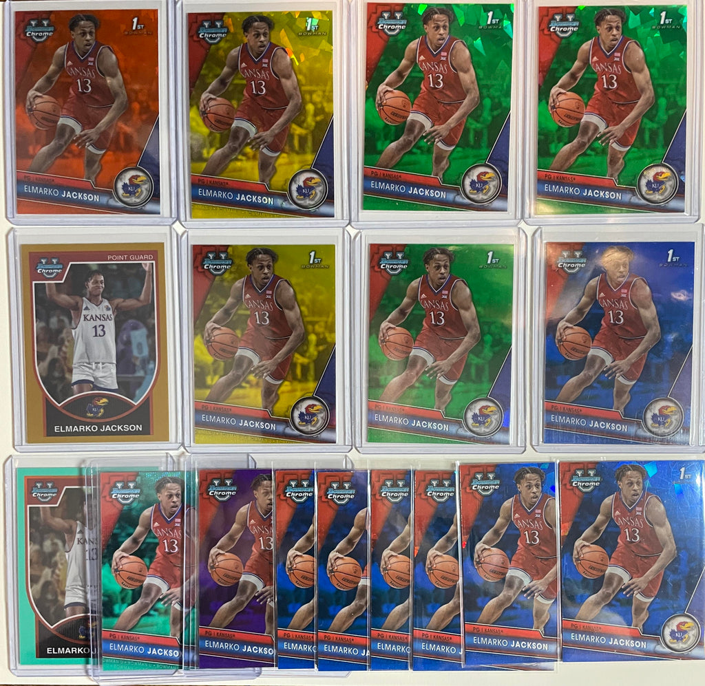 2023-24 Bowman U Chrome Elmarko Jackson Gold /50 Orange /25 Yellow /75 Set (x16)
