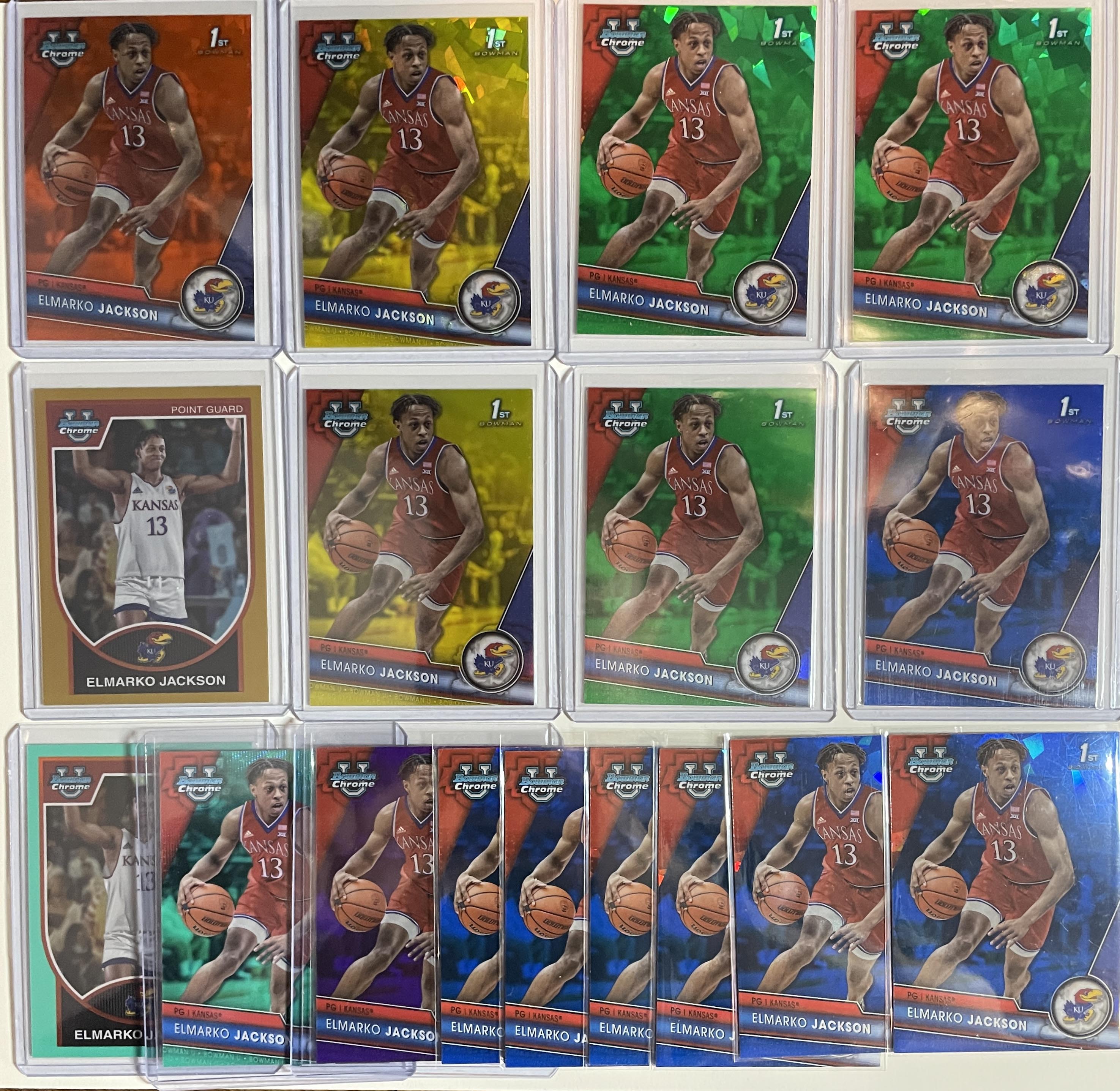 2023-24 Bowman U Chrome Elmarko Jackson Gold /50 Orange /25 Yellow /75 Set (x16)