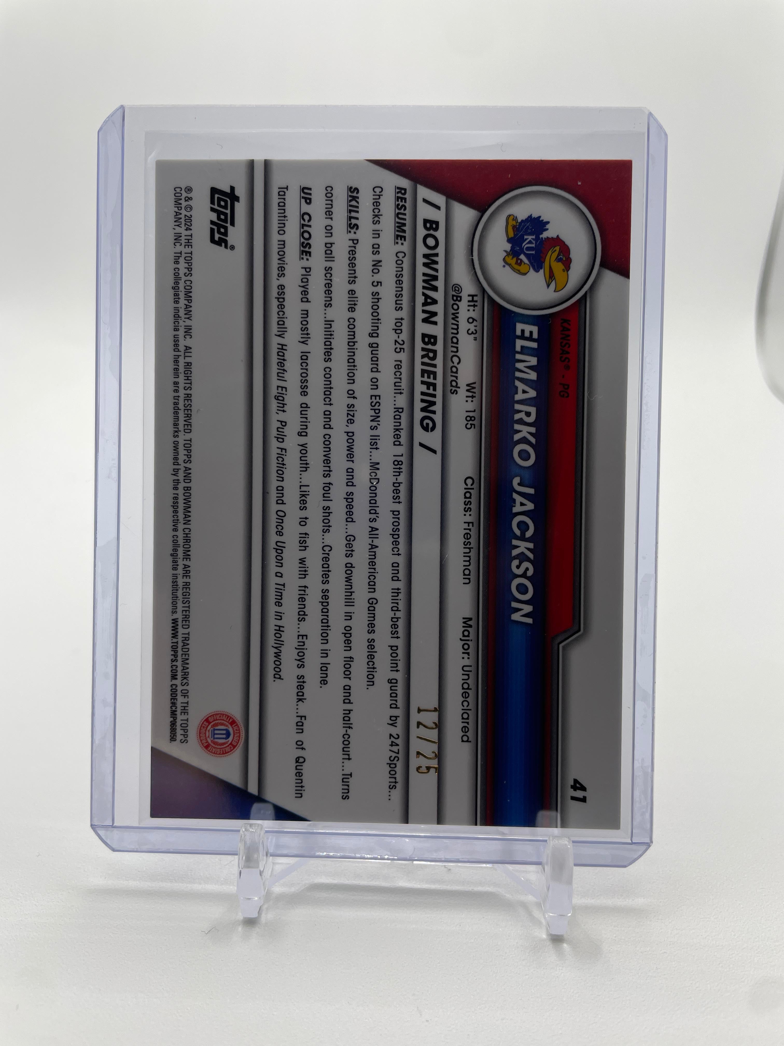 2023-24 Bowman U Chrome Elmarko Jackson Gold /50 Orange /25 Yellow /75 Set (x16)