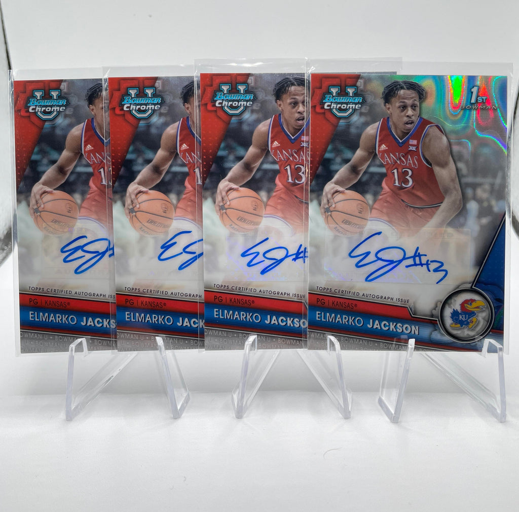 2023-24 Bowman U Chrome Elmarko Jackson Wave Refractor Auto /199 + Auto Set (x4)