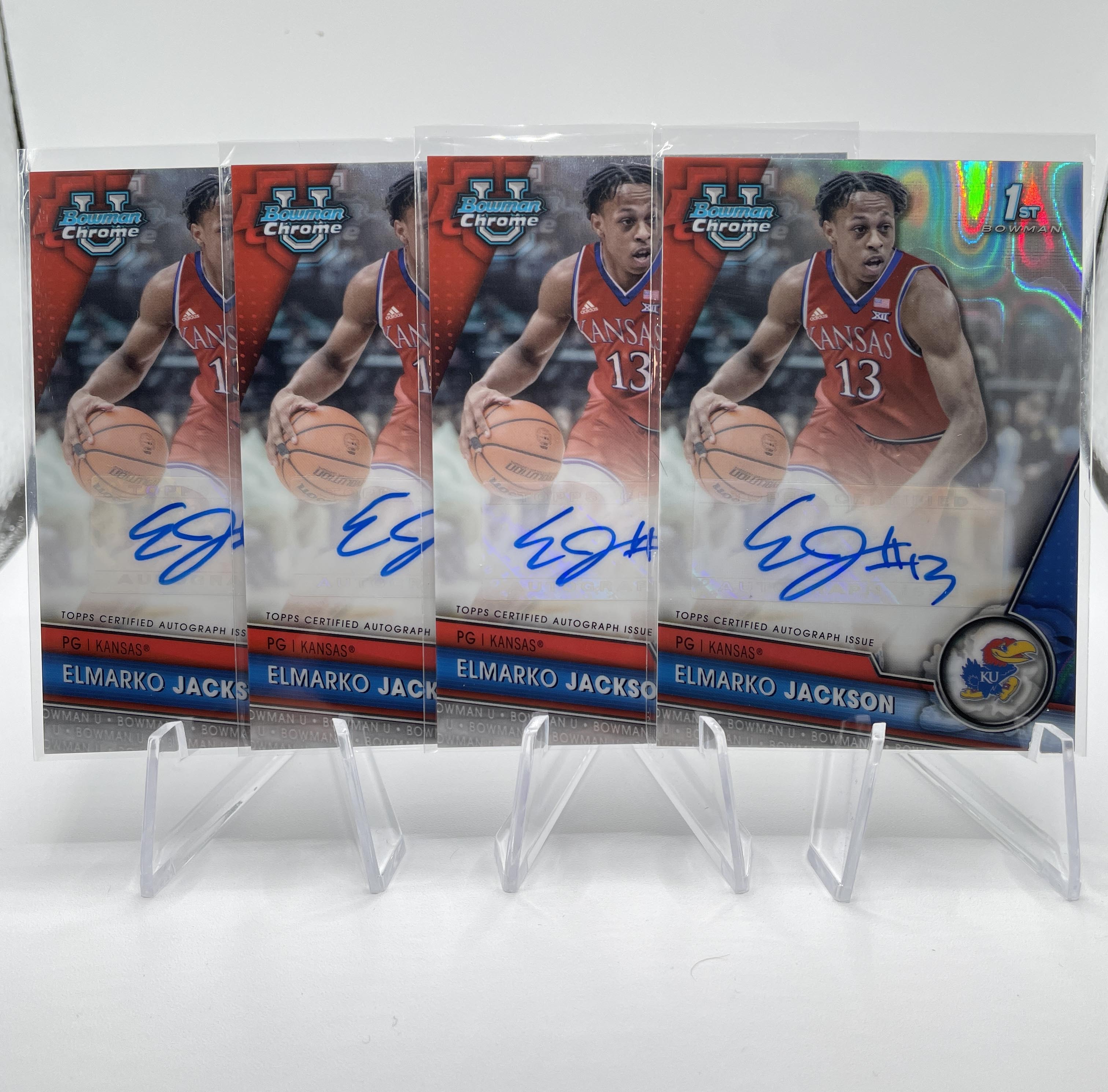 2023-24 Bowman U Chrome Elmarko Jackson Wave Refractor Auto /199 + Auto Set (x4)
