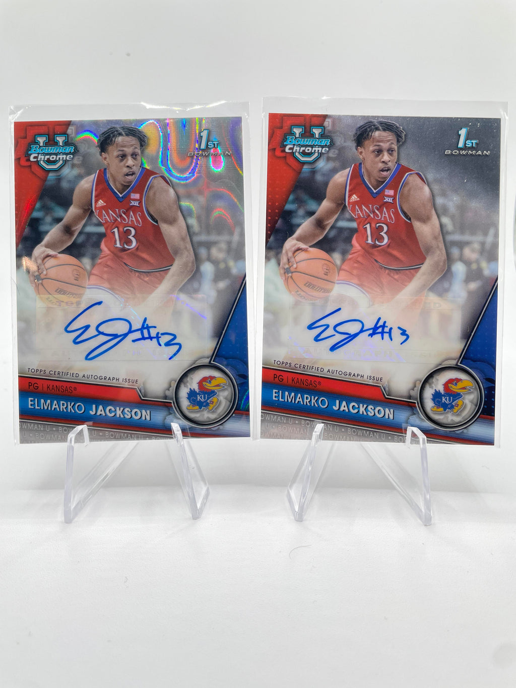 2023-24 Bowman U Chrome Elmarko Jackson Wave Refractor Auto /199 + Auto Set (x4)