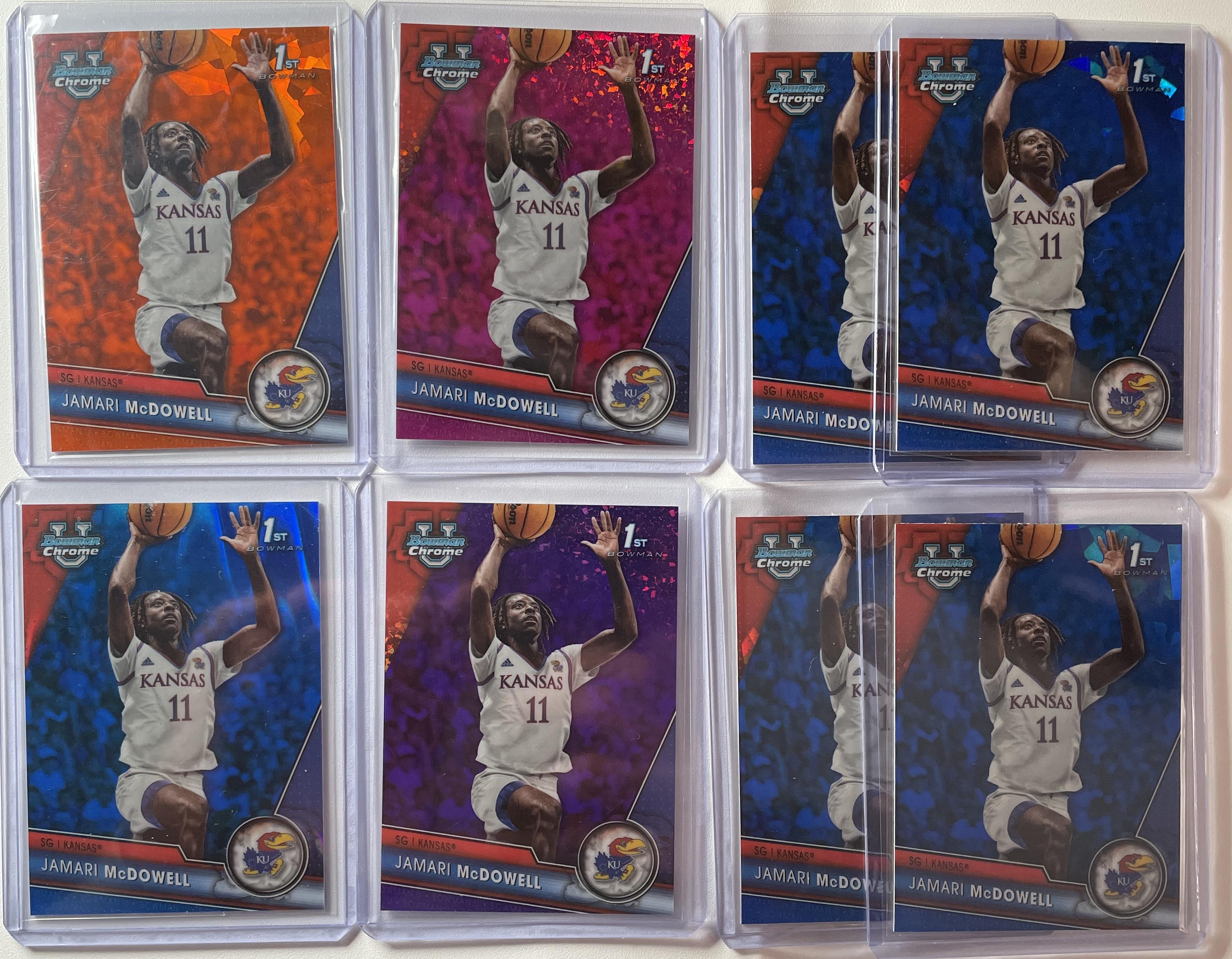 2023-24 Bowman U Chrome Jamari McDowell Orange /25 Pink /150 Blue /199 Set (x8)
