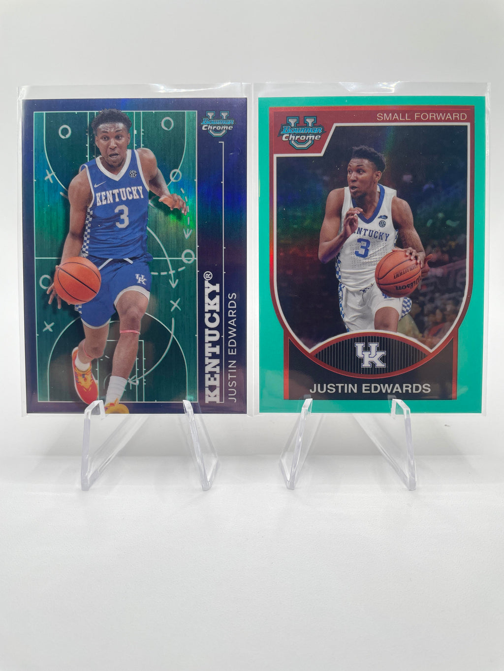 2023-24 Bowman U Chrome Justin Edwards Pink /100 Aqua /150 Wave /150 Set (x12)