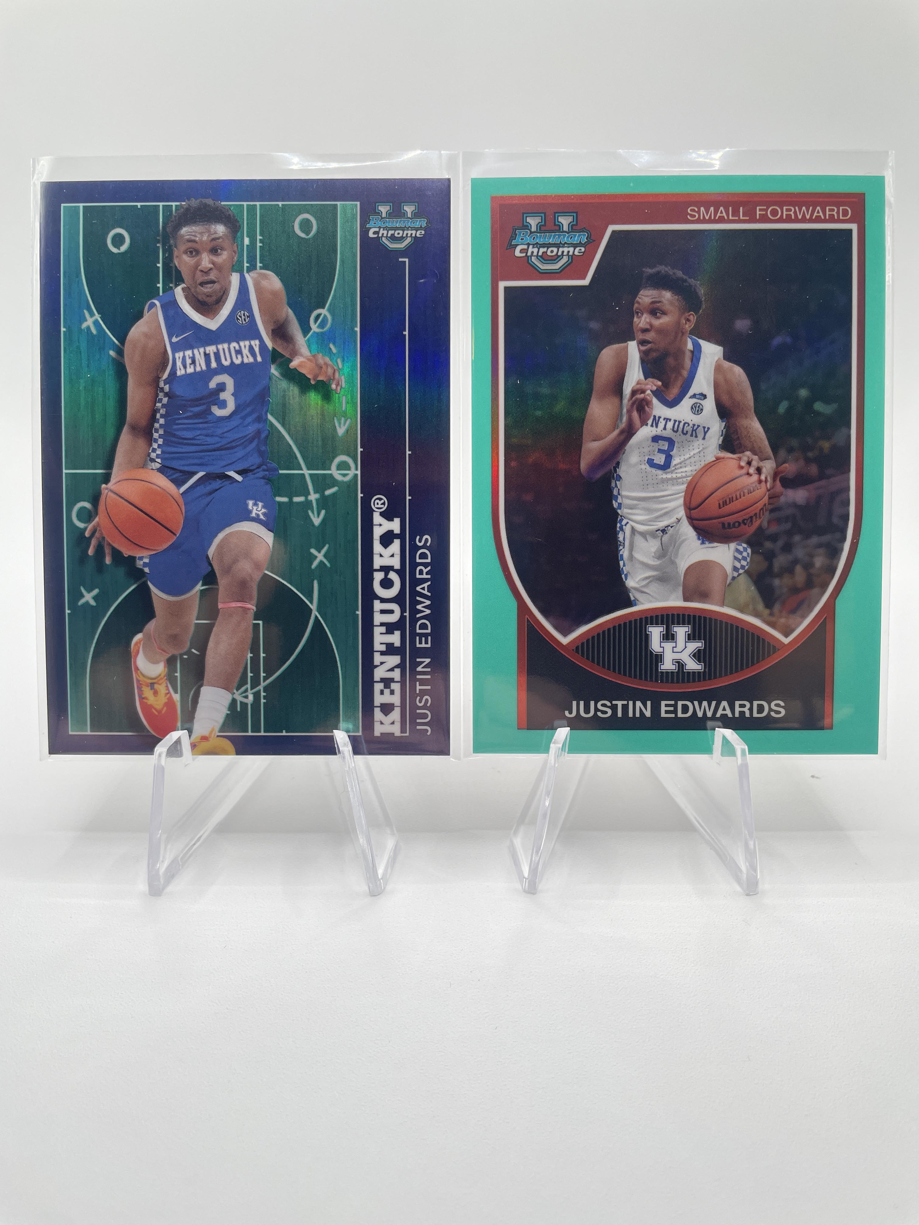 2023-24 Bowman U Chrome Justin Edwards Pink /100 Aqua /150 Wave /150 Set (x12)
