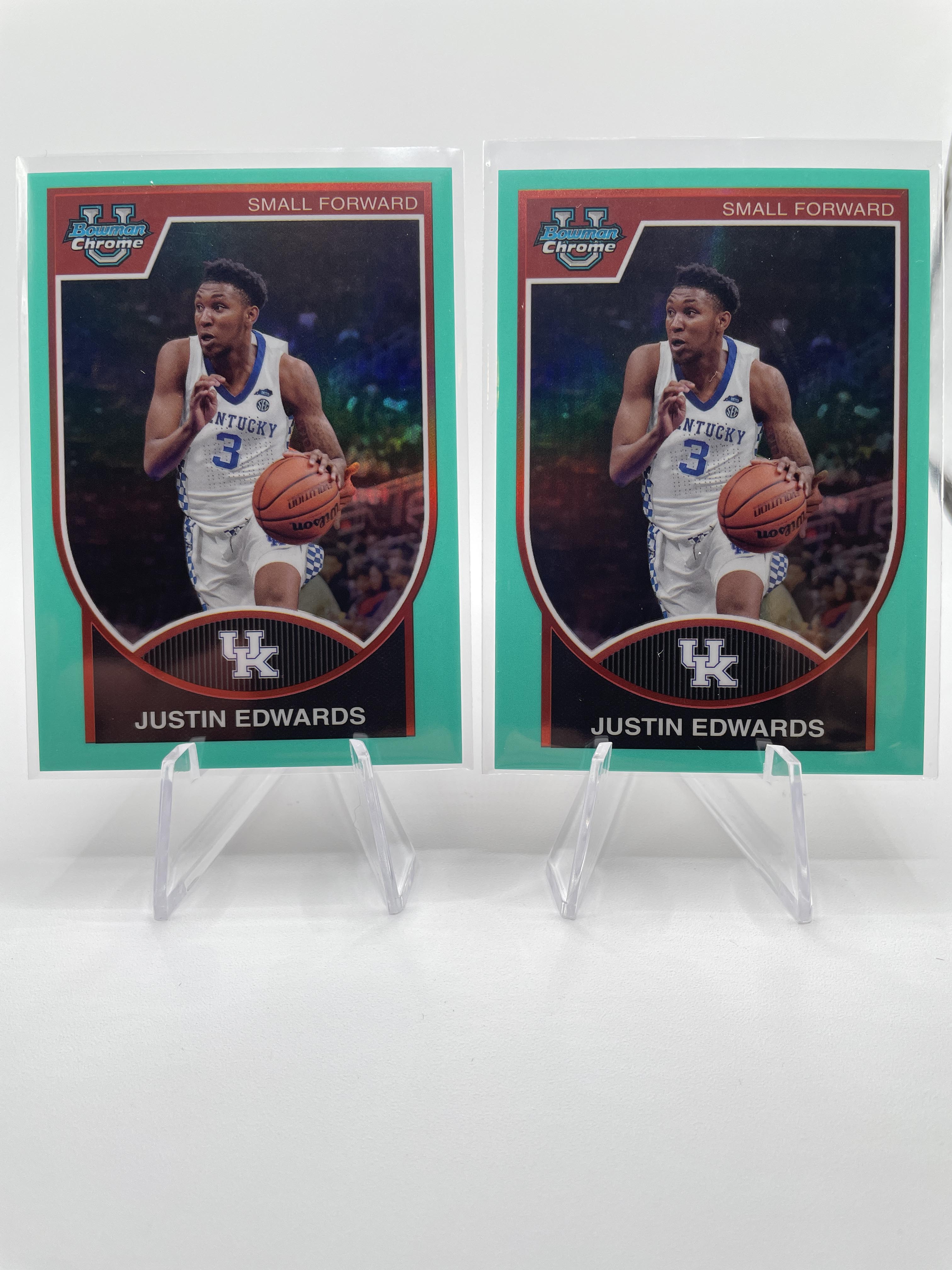 2023-24 Bowman U Chrome Justin Edwards Pink /100 Aqua /150 Wave /150 Set (x12)