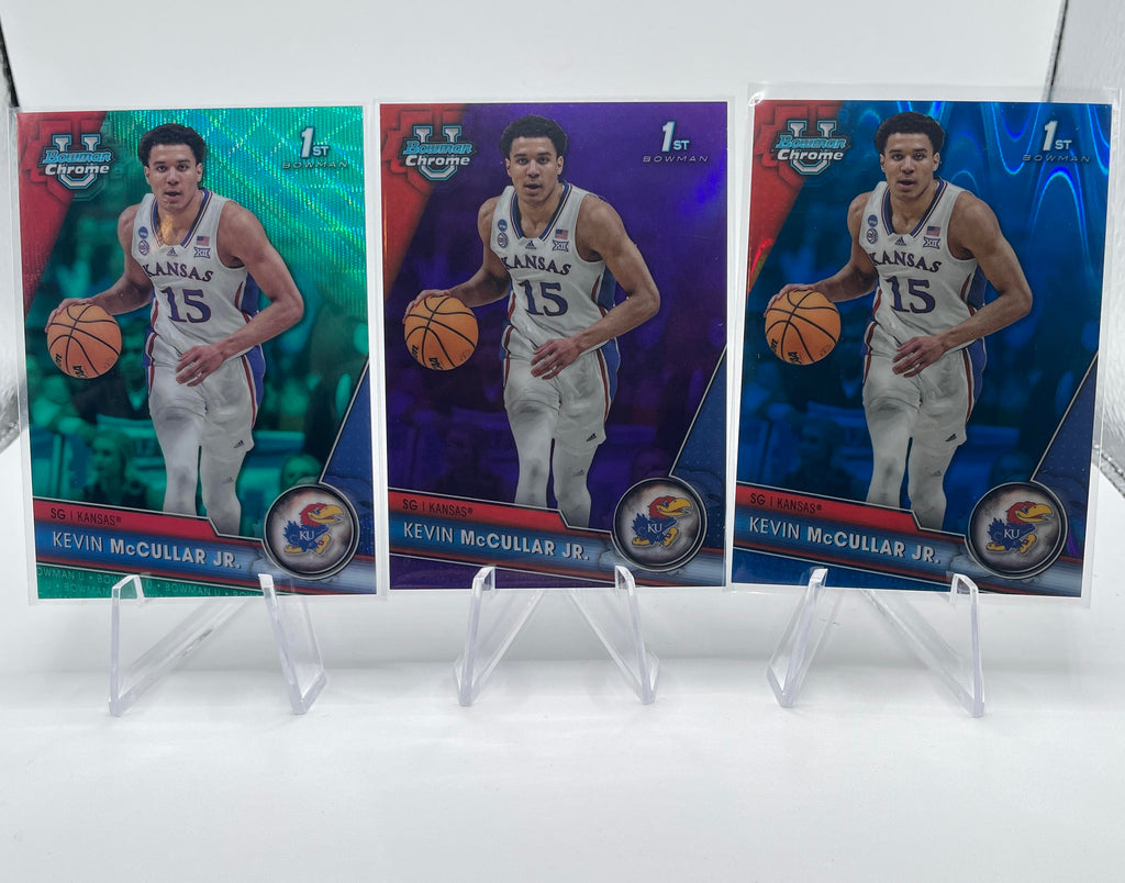 2023-24 Bowman U Chrome Kevin McCullar Jr Green Sapphire /99 Yellow /75 Blue +++