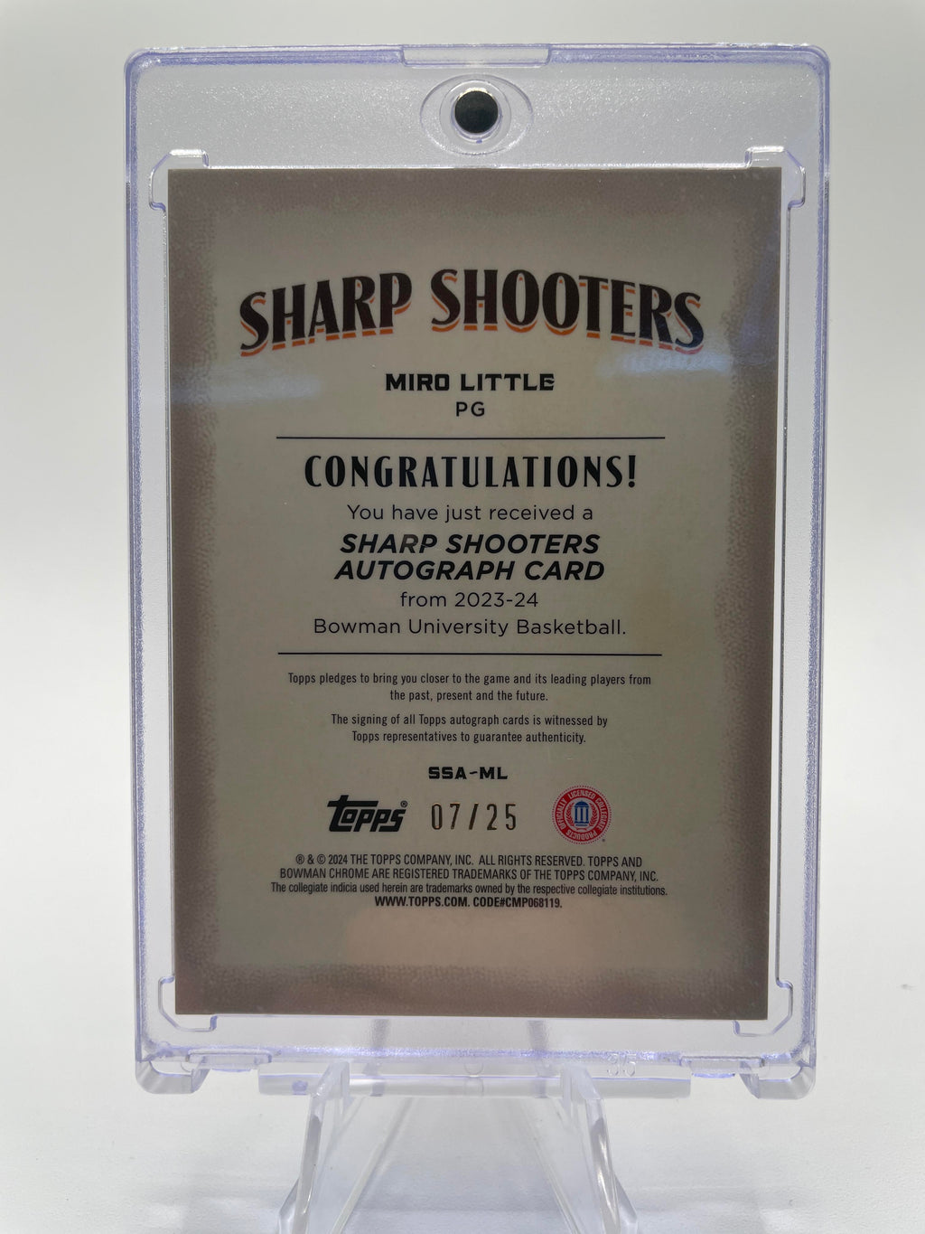 2023-24 Bowman U Chrome Miro Little Shooter Orange Auto /25 + Prime /50 Set (x3)
