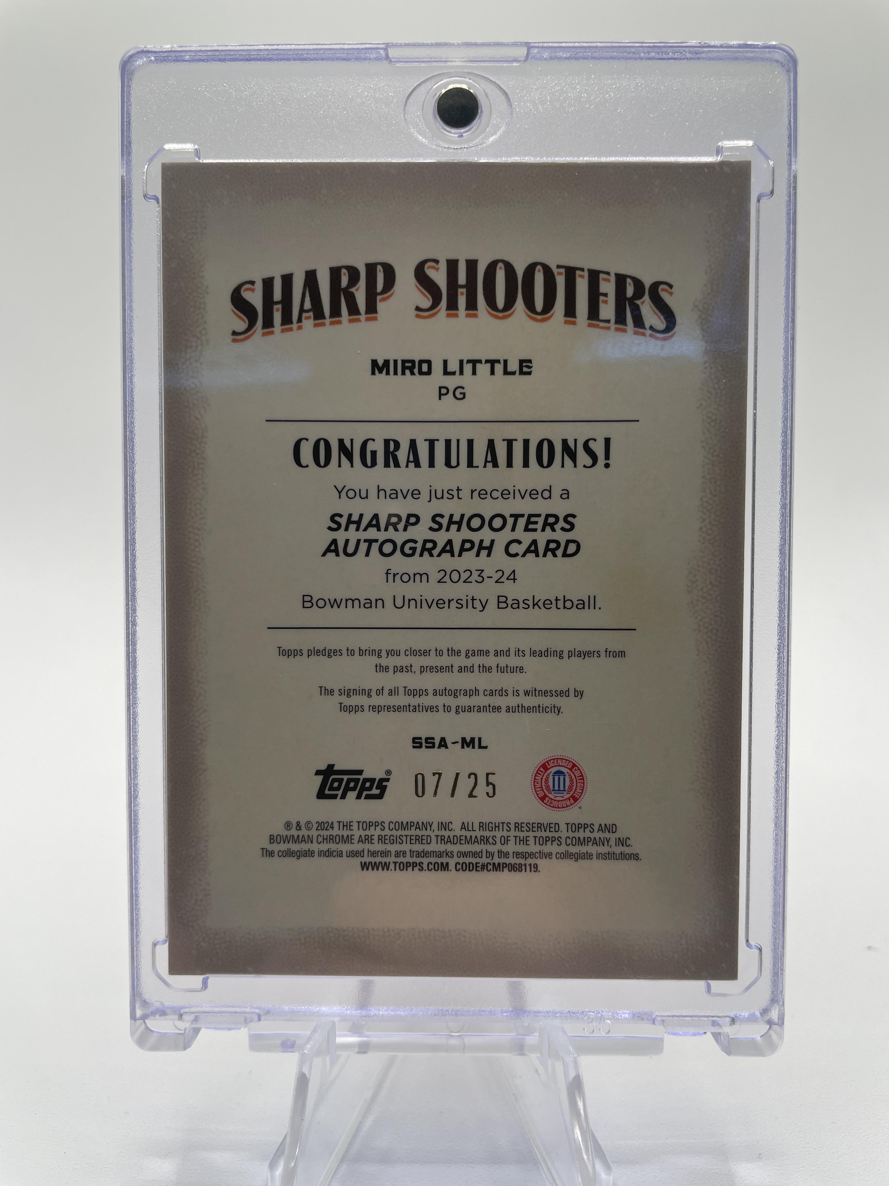 2023-24 Bowman U Chrome Miro Little Shooter Orange Auto /25 + Prime /50 Set (x3)