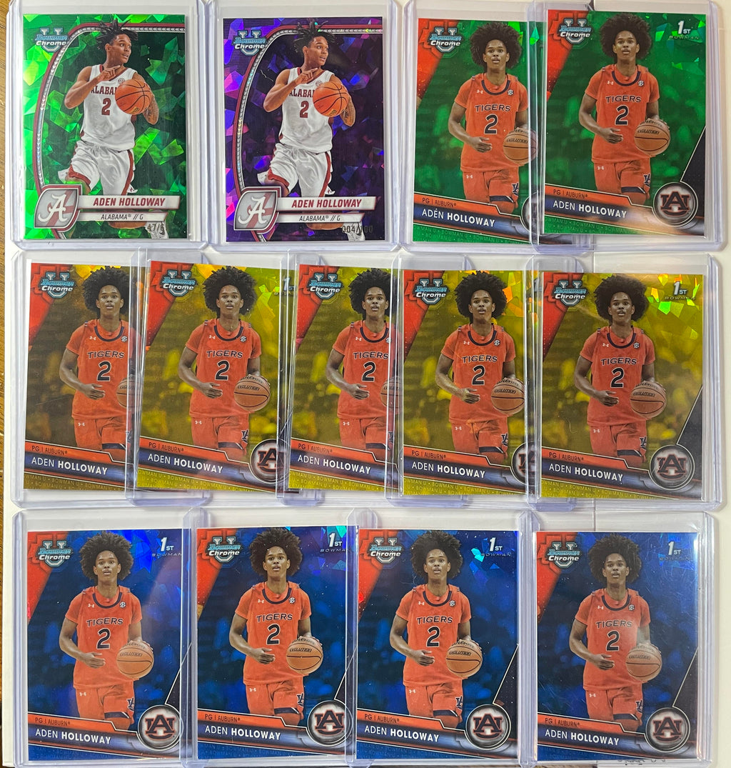 2023-24 Bowman U Chrome Sapphire Aden Holloway Gold /50 + Yellow /75 Set (x13)