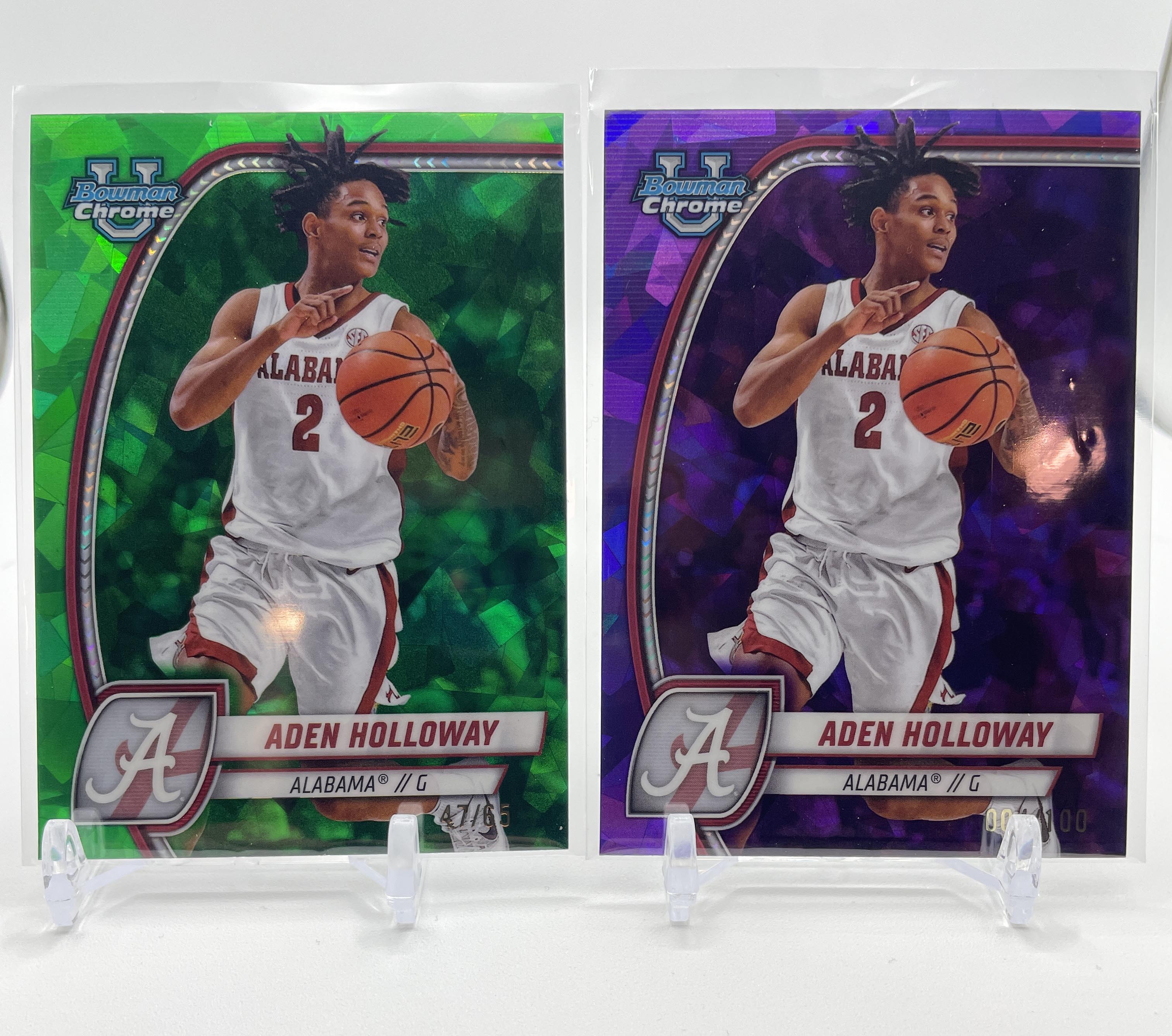 2023-24 Bowman U Chrome Sapphire Aden Holloway Gold /50 + Yellow /75 Set (x13)
