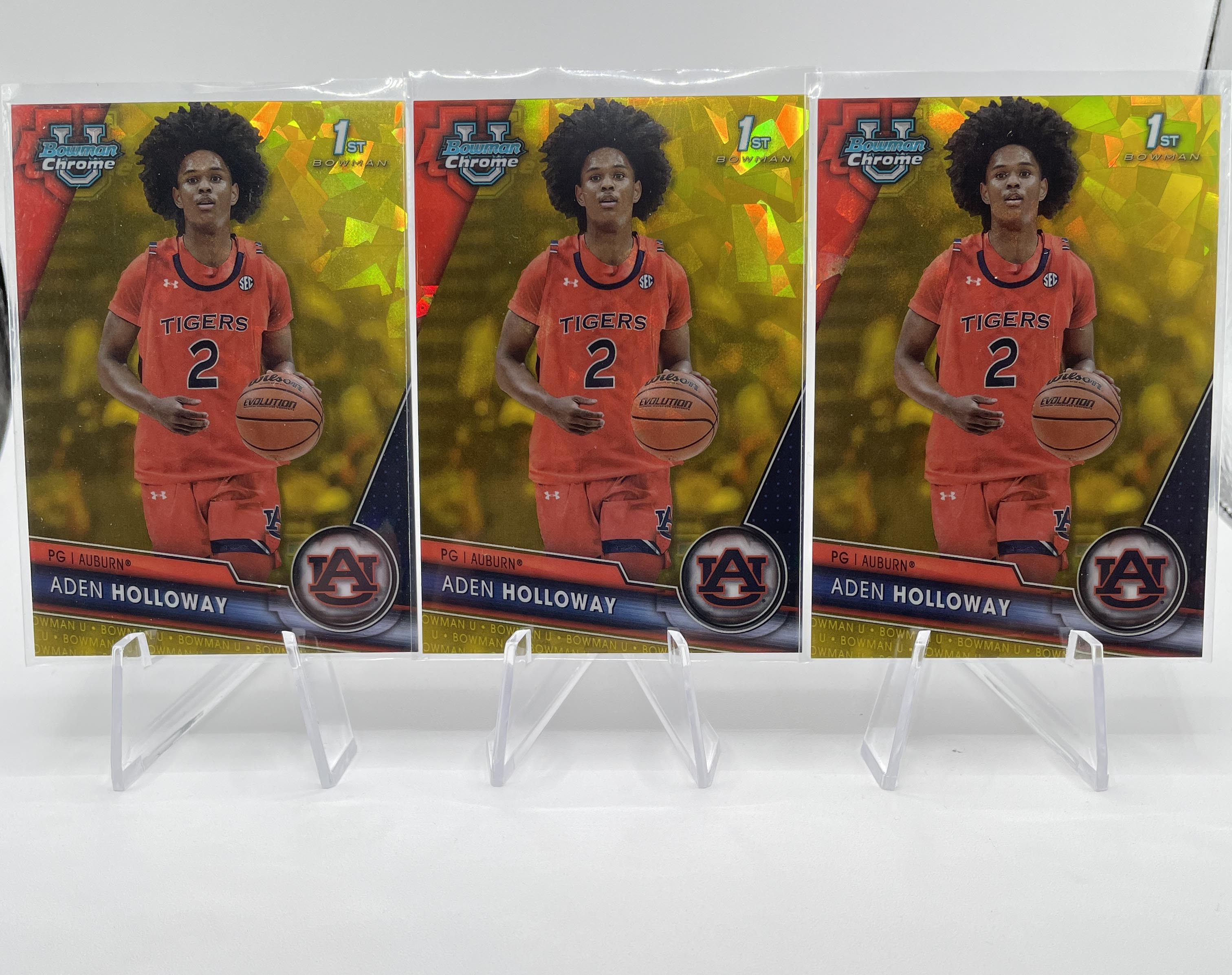 2023-24 Bowman U Chrome Sapphire Aden Holloway Gold /50 + Yellow /75 Set (x13)