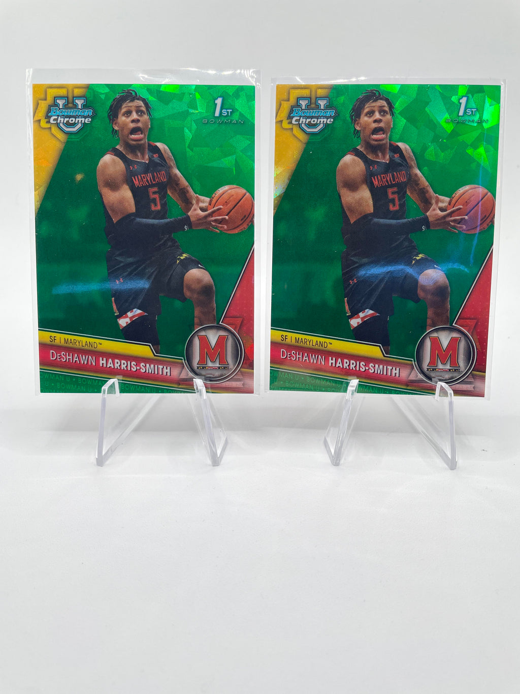 2023-24 Bowman U Chrome Sapphire DeShawn Harris-Smith Green Refractor /99 + Base