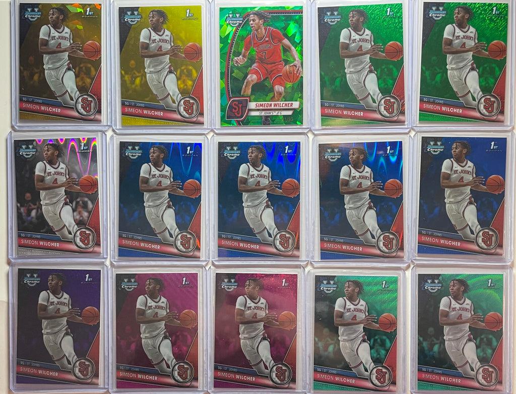 2023-24 Bowman U Chrome Simeon Wilcher Gold /50 Green /99 Yellow /75 Set (x15)