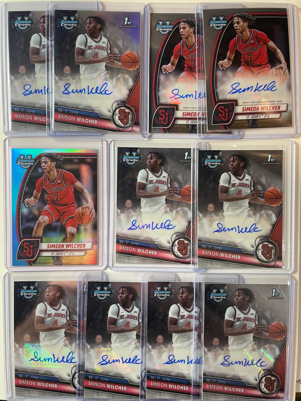 2023-24 Bowman U Chrome Simeon Wilcher Refractor Auto /250 + Base Auto Set (x10)