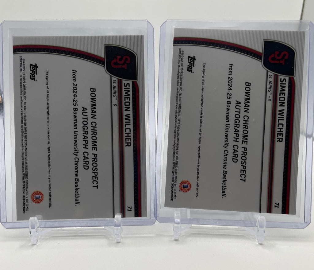 2023-24 Bowman U Chrome Simeon Wilcher Refractor Auto /250 + Base Auto Set (x10)