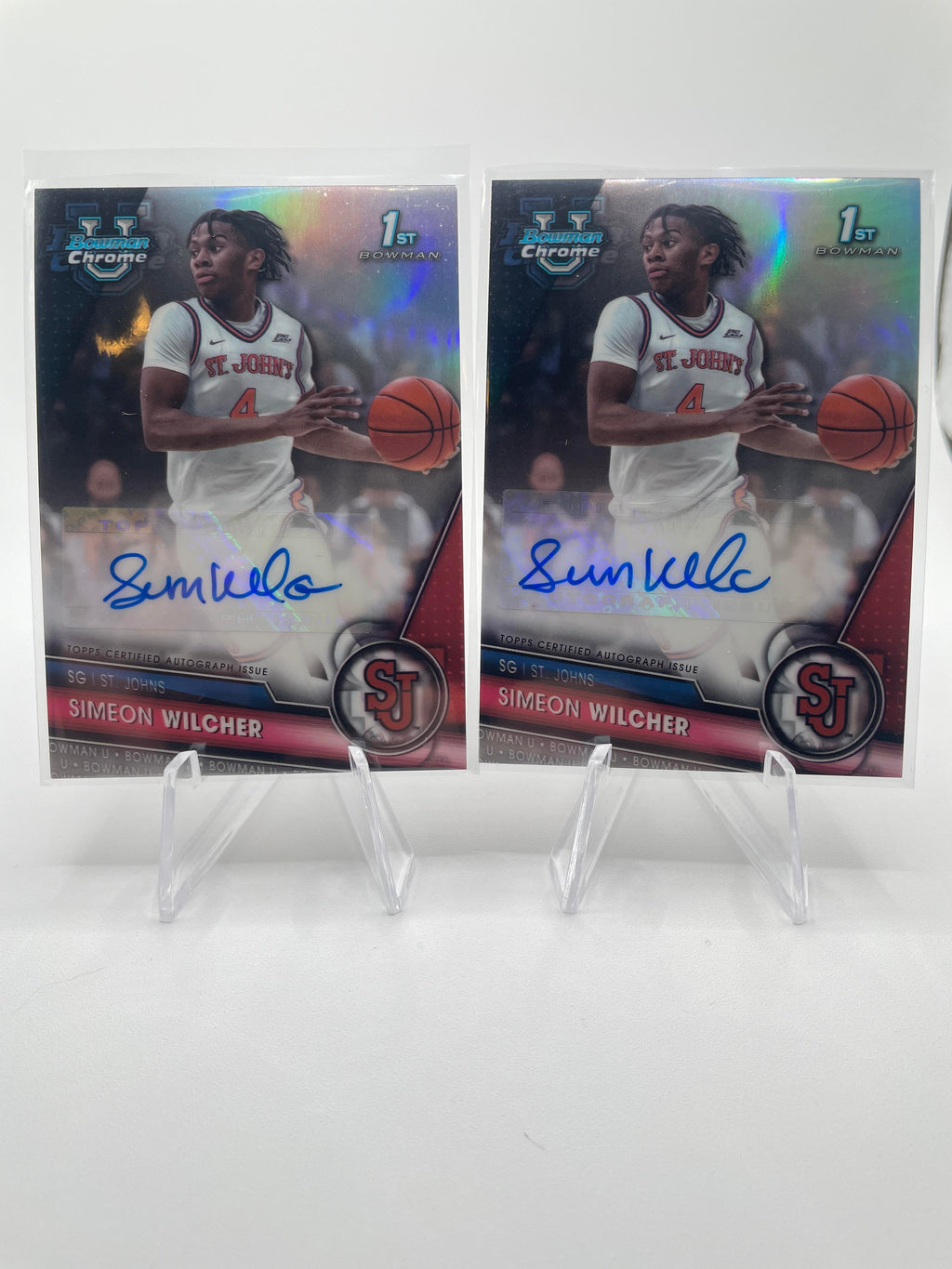 2023-24 Bowman U Chrome Simeon Wilcher Refractor Auto /250 + Base Auto Set (x10)