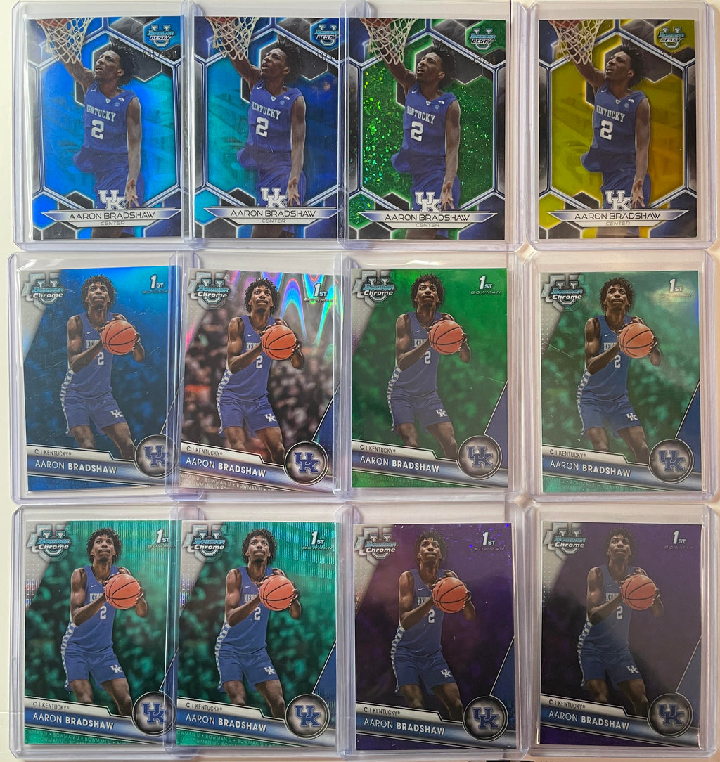 2023-24 Bowman U Chrome + Best Aaron Bradshaw Green /99 + Wave /100 Set (x12)