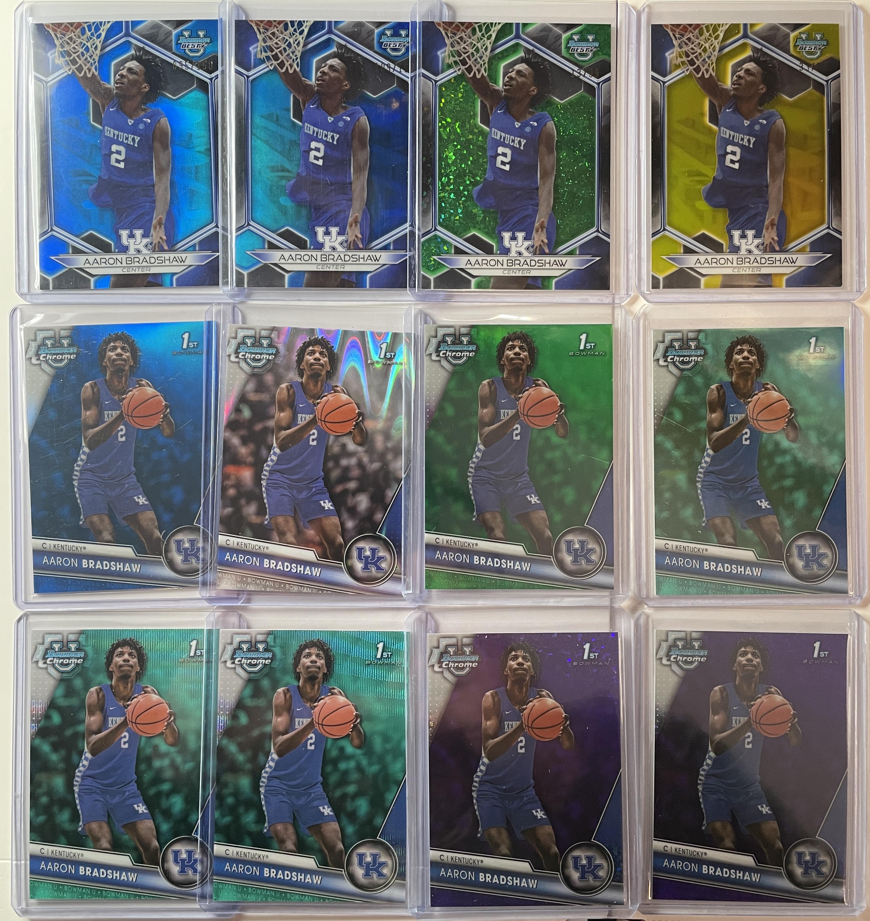 2023-24 Bowman U Chrome + Best Aaron Bradshaw Green /99 + Wave /100 Set (x12)