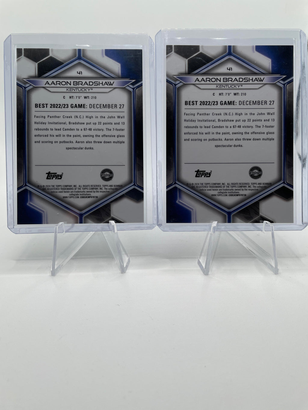 2023-24 Bowman U Chrome + Best Aaron Bradshaw Green /99 + Wave /100 Set (x12)