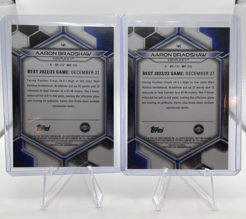 2023-24 Bowman U Chrome + Best Aaron Bradshaw Green /99 + Wave /100 Set (x12)