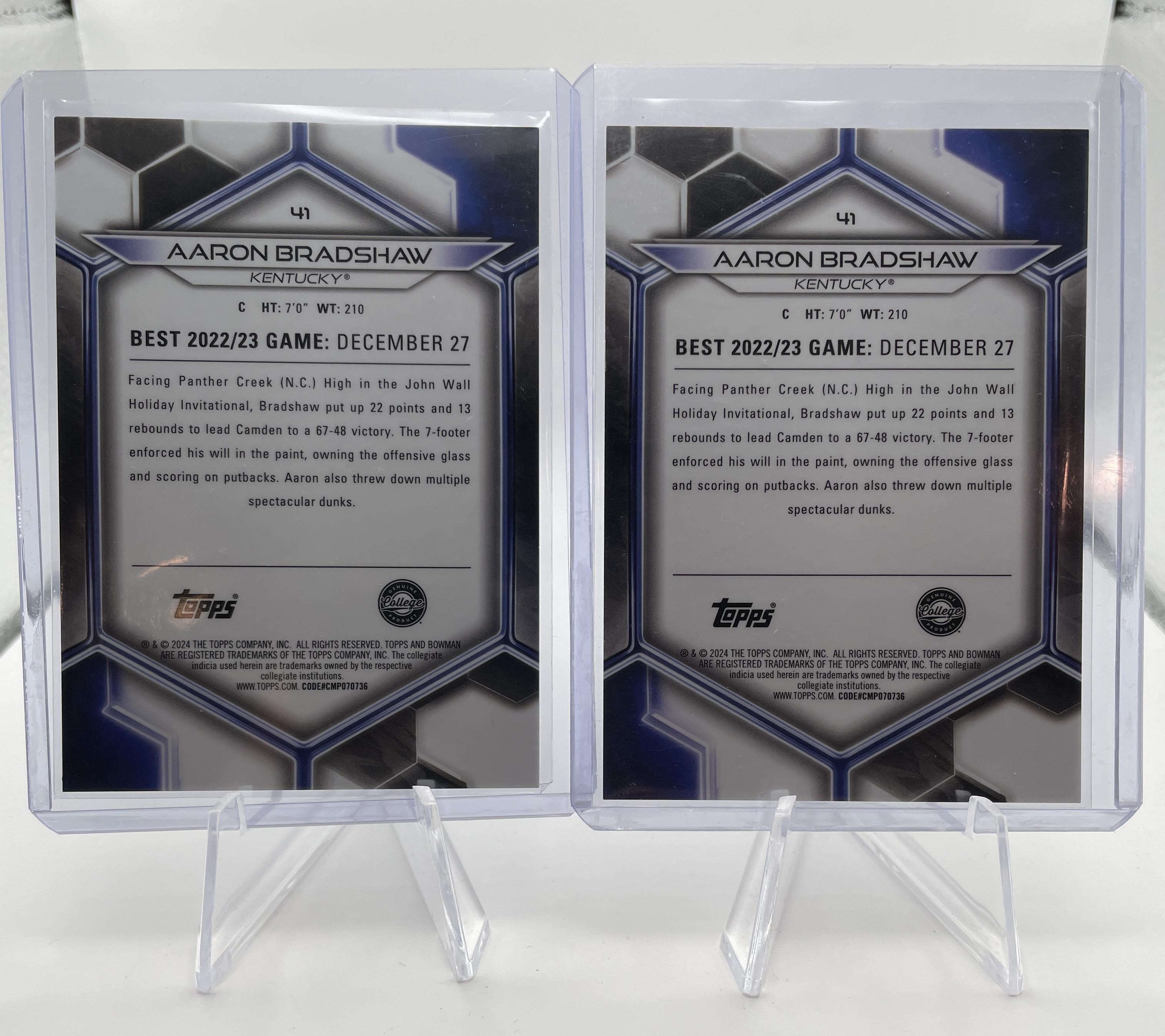 2023-24 Bowman U Chrome + Best Aaron Bradshaw Green /99 + Wave /100 Set (x12)