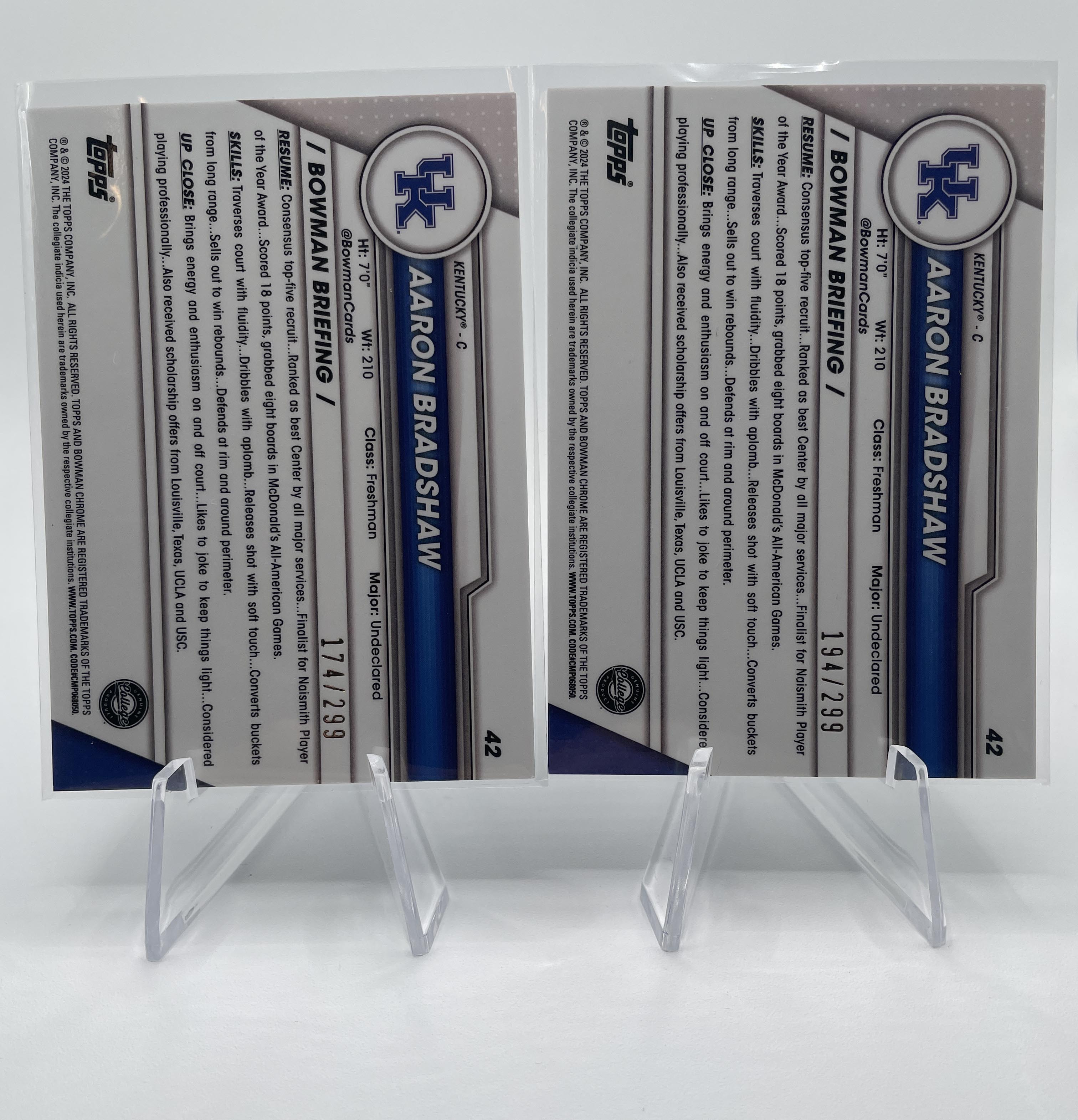 2023-24 Bowman U Chrome + Best Aaron Bradshaw Green /99 + Wave /100 Set (x12)