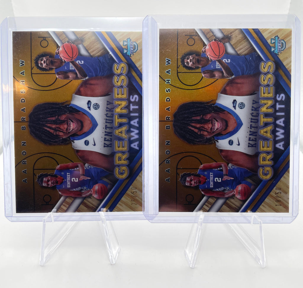 2023-24 Bowman University Best Aaron Bradshaw Greatness Gold Refractor /50 (x2)