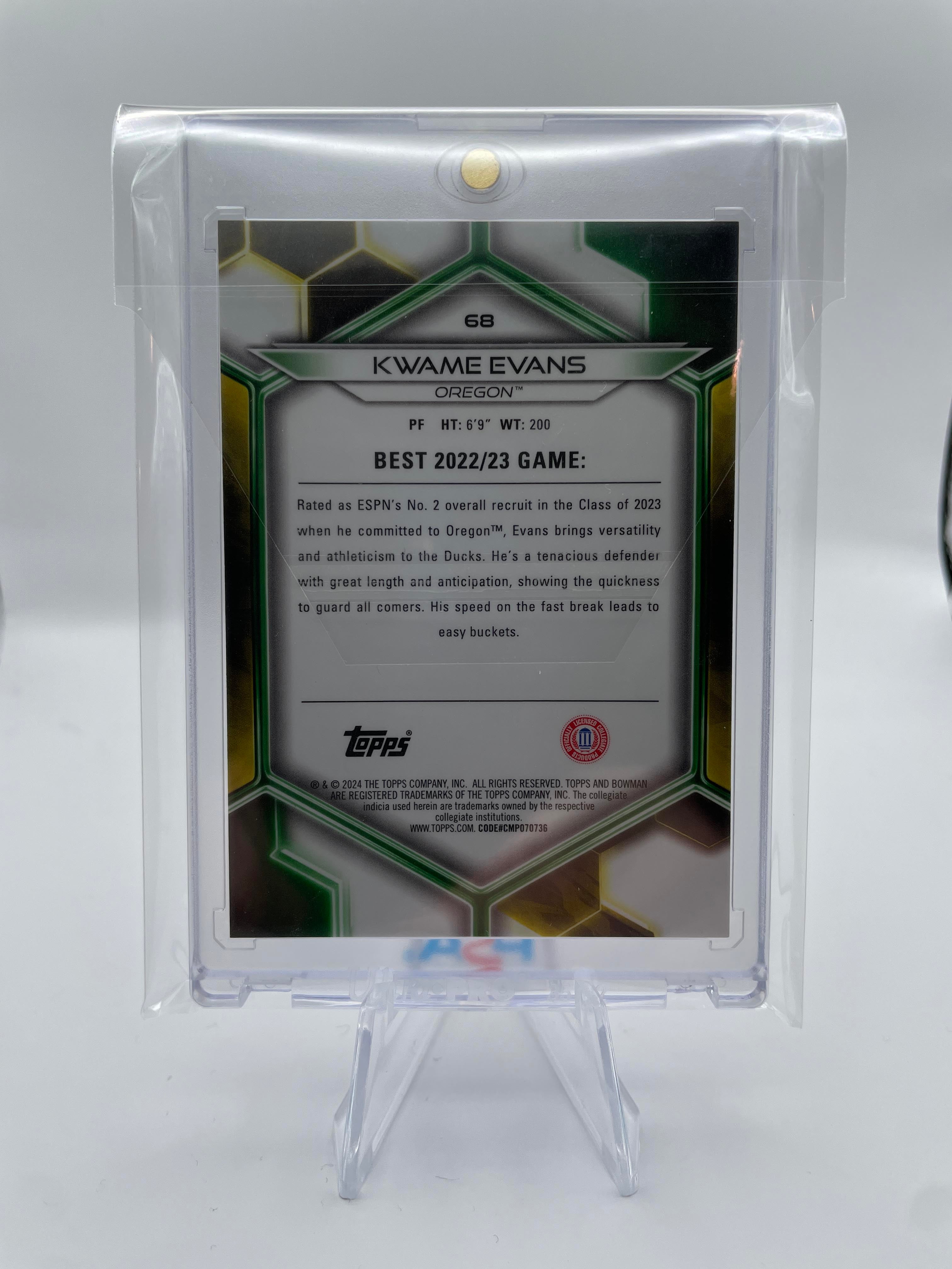 2023-24 Bowman University Best Kwame KJ Evans Geometric Teal Refractor /15
