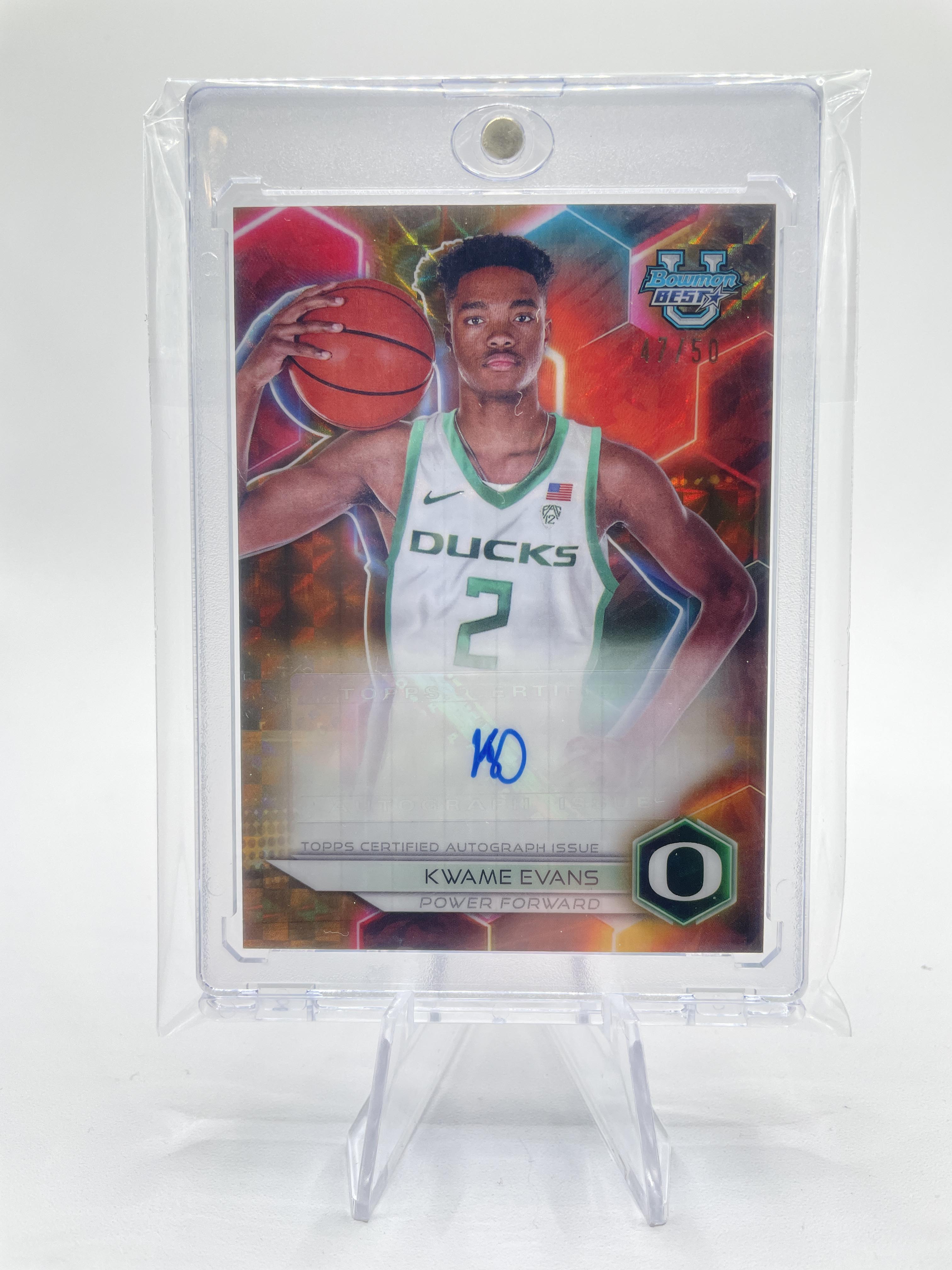 2023-24 Bowman University Best Kwame KJ Evans Gold Refractor Auto /50 #B23-KE