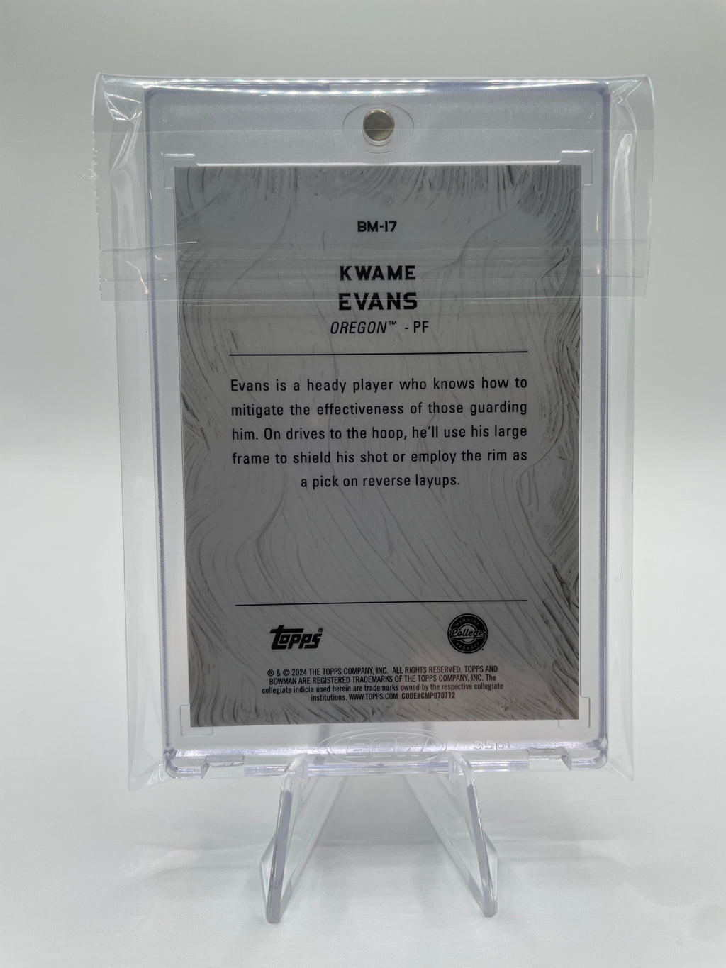2023-24 Bowman University Best Kwame KJ Evans Masterpieces Orange Refractor /25