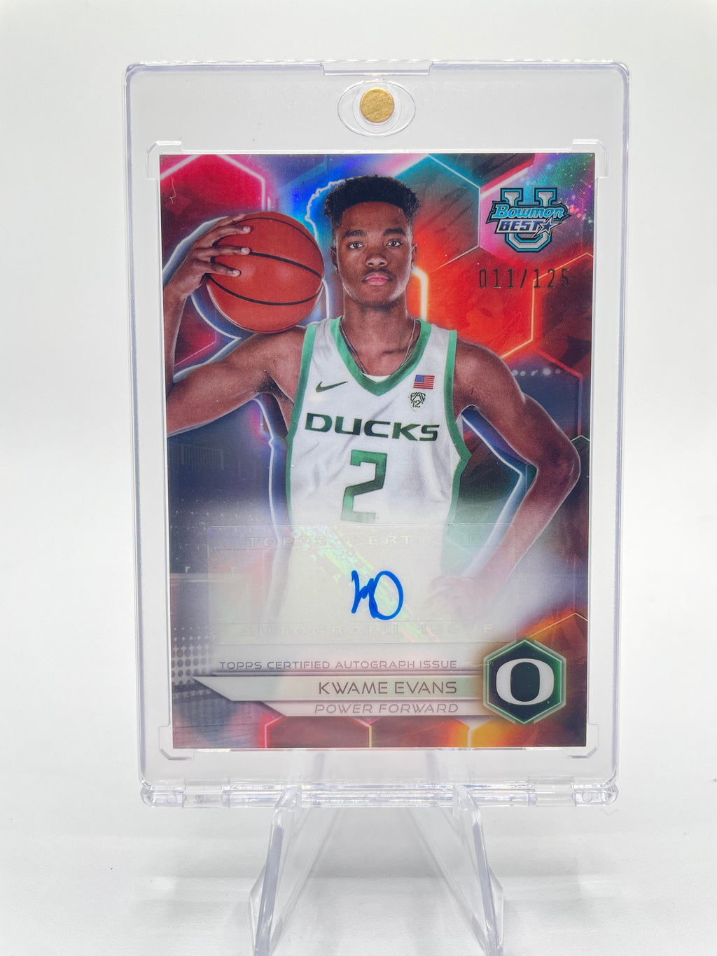 2023-24 Bowman University Best Kwame KJ Evans Prospect Refractor Auto /125