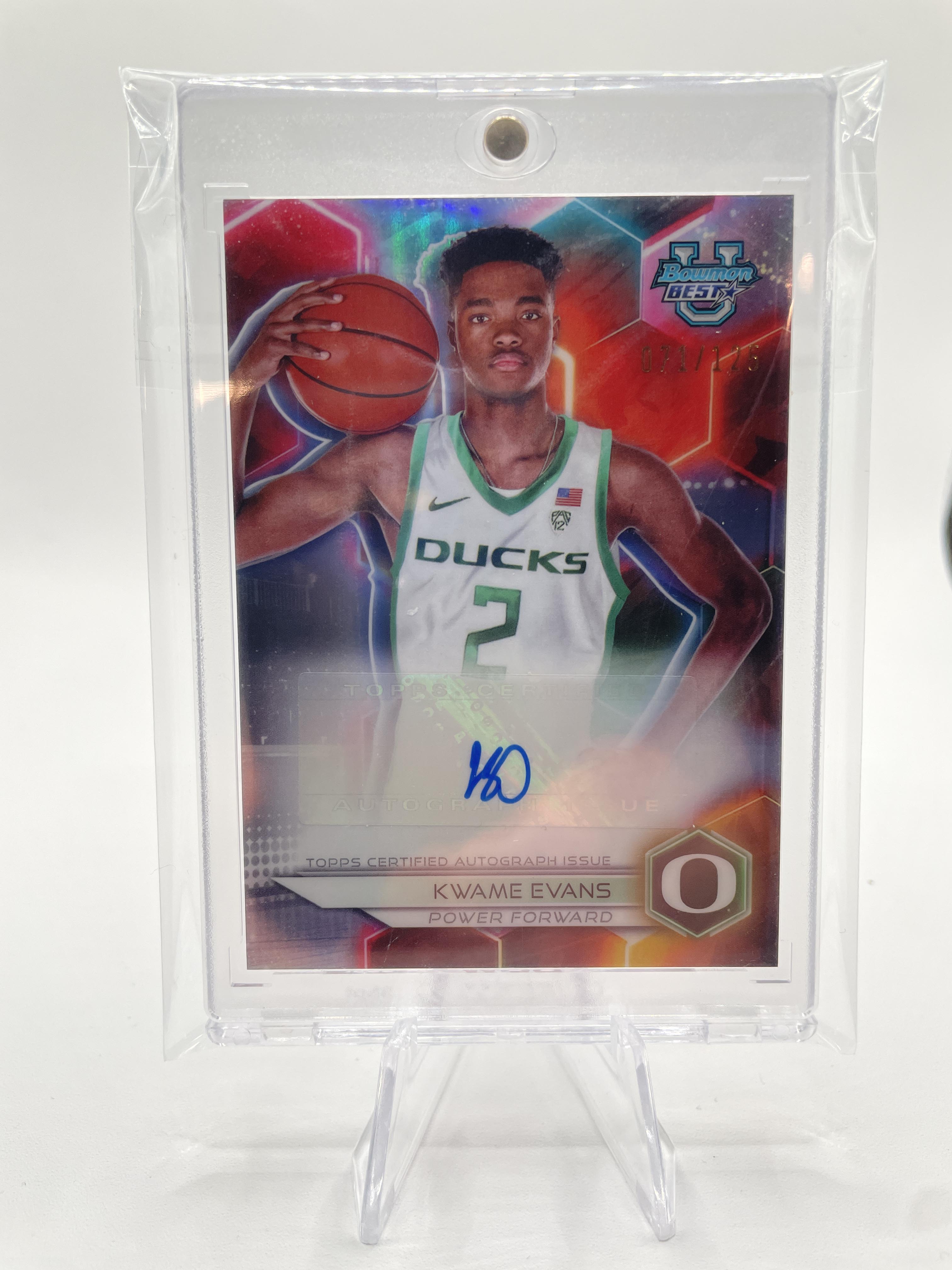 2023-24 Bowman University Best Kwame KJ Evans Prospect Refractor Auto /125