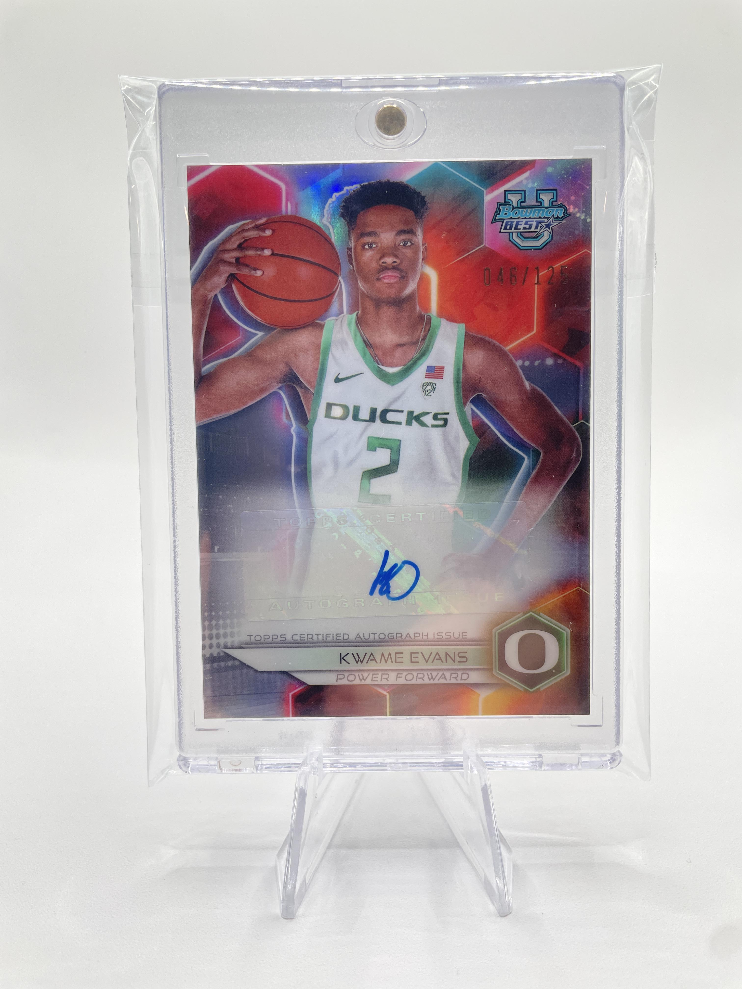 2023-24 Bowman University Best Kwame KJ Evans Prospect Refractor Auto /125