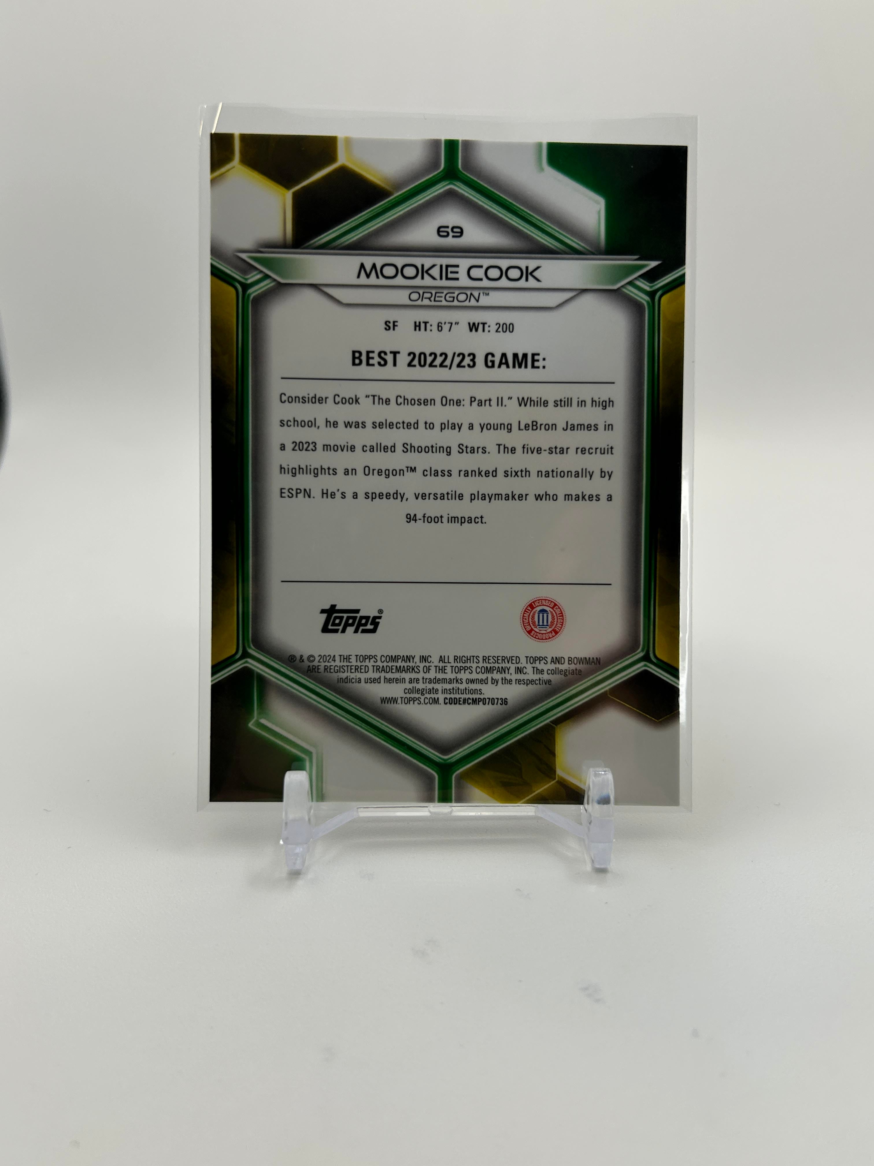 2023-24 Bowman University Best Mookie Cook Red Geometric Refractor /10
