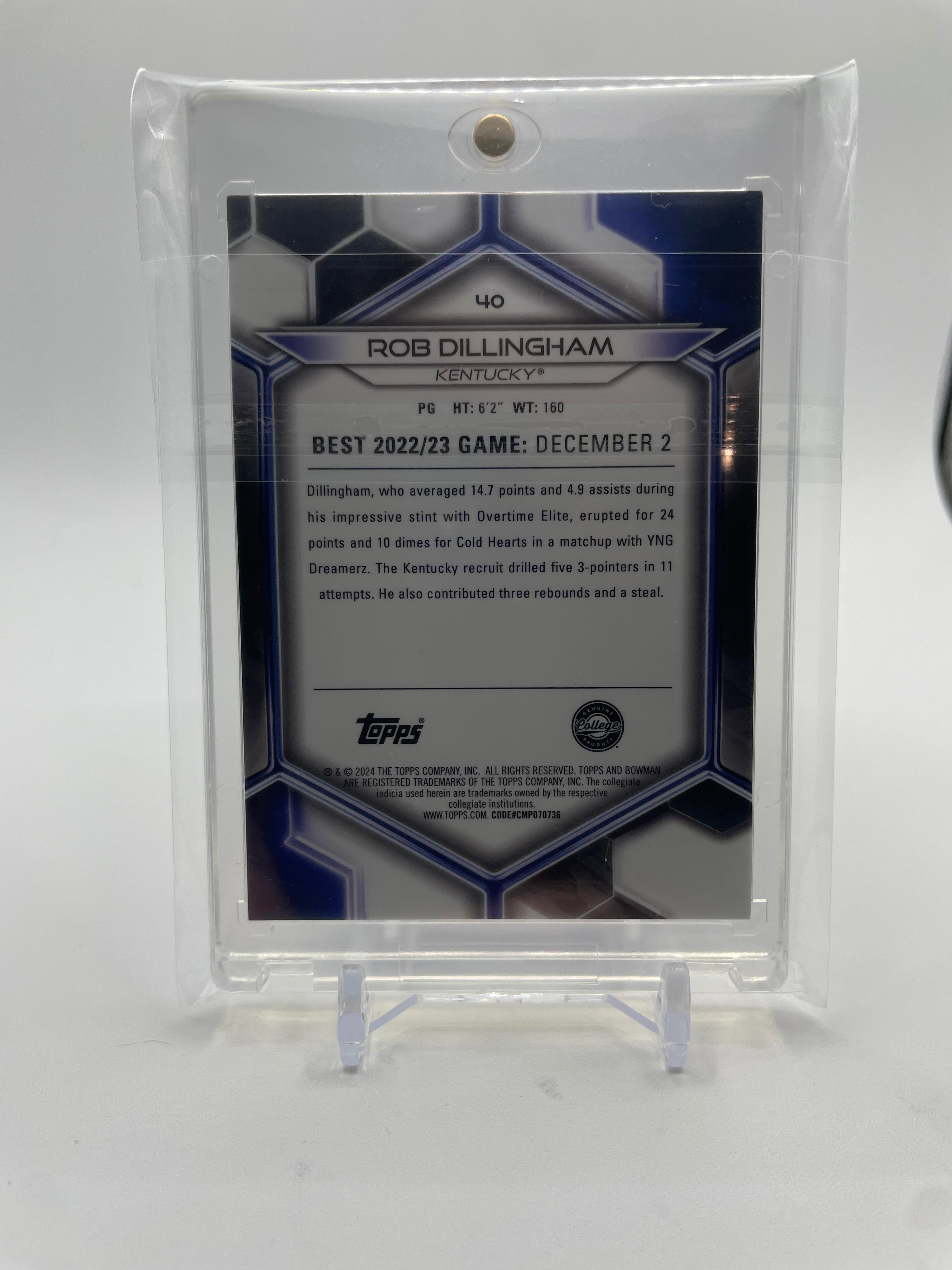 2023-24 Bowman University Best Rob Dillingham Blue Refractor /150