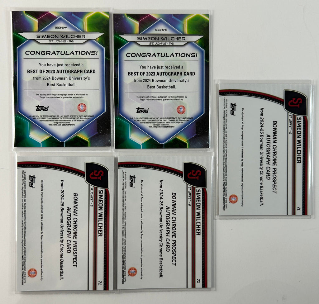 2023-24 Bowman University Best Simeon Wilcher Refractor Auto /125 + Chrome Autos