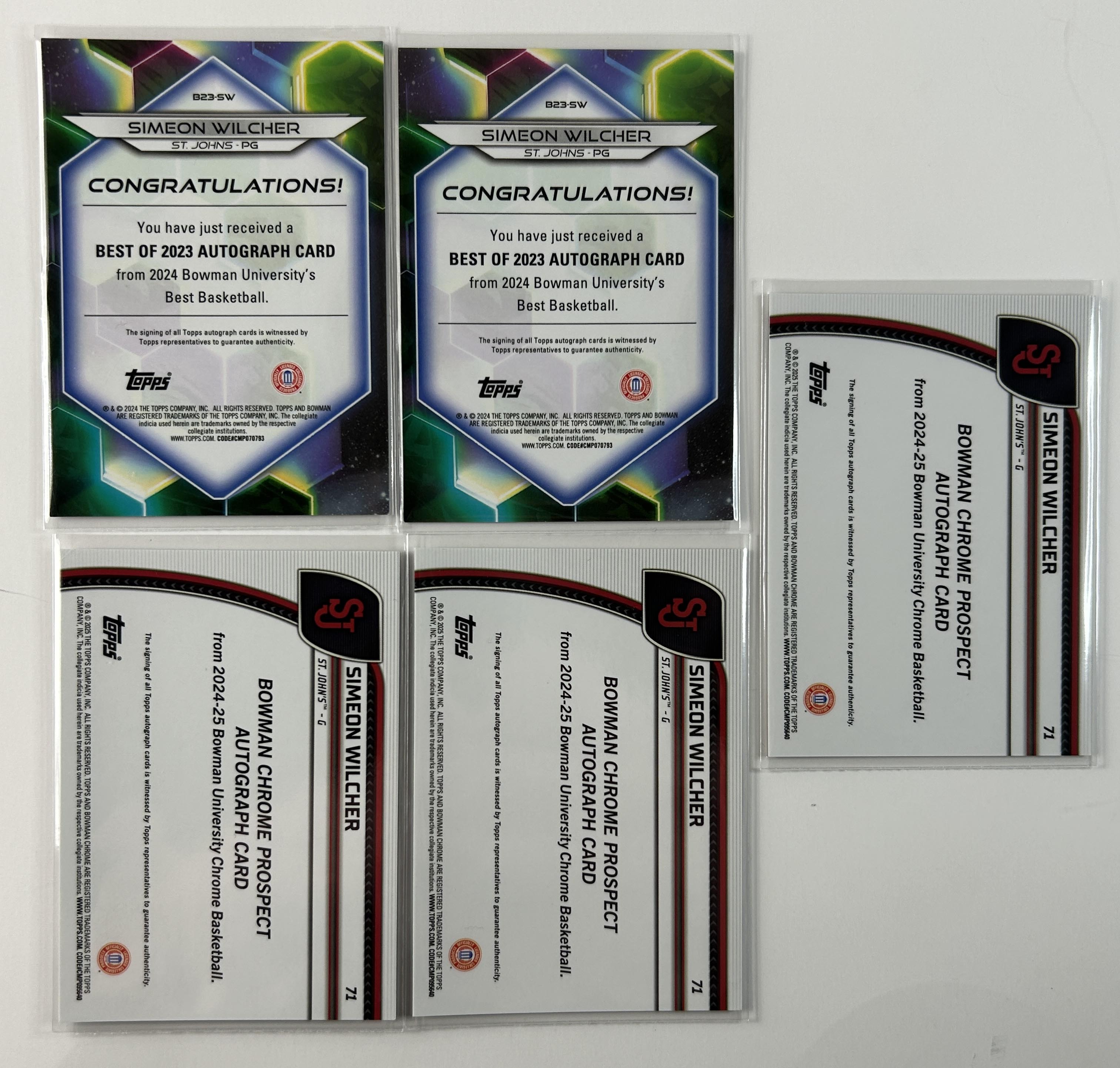 2023-24 Bowman University Best Simeon Wilcher Refractor Auto /125 + Chrome Autos