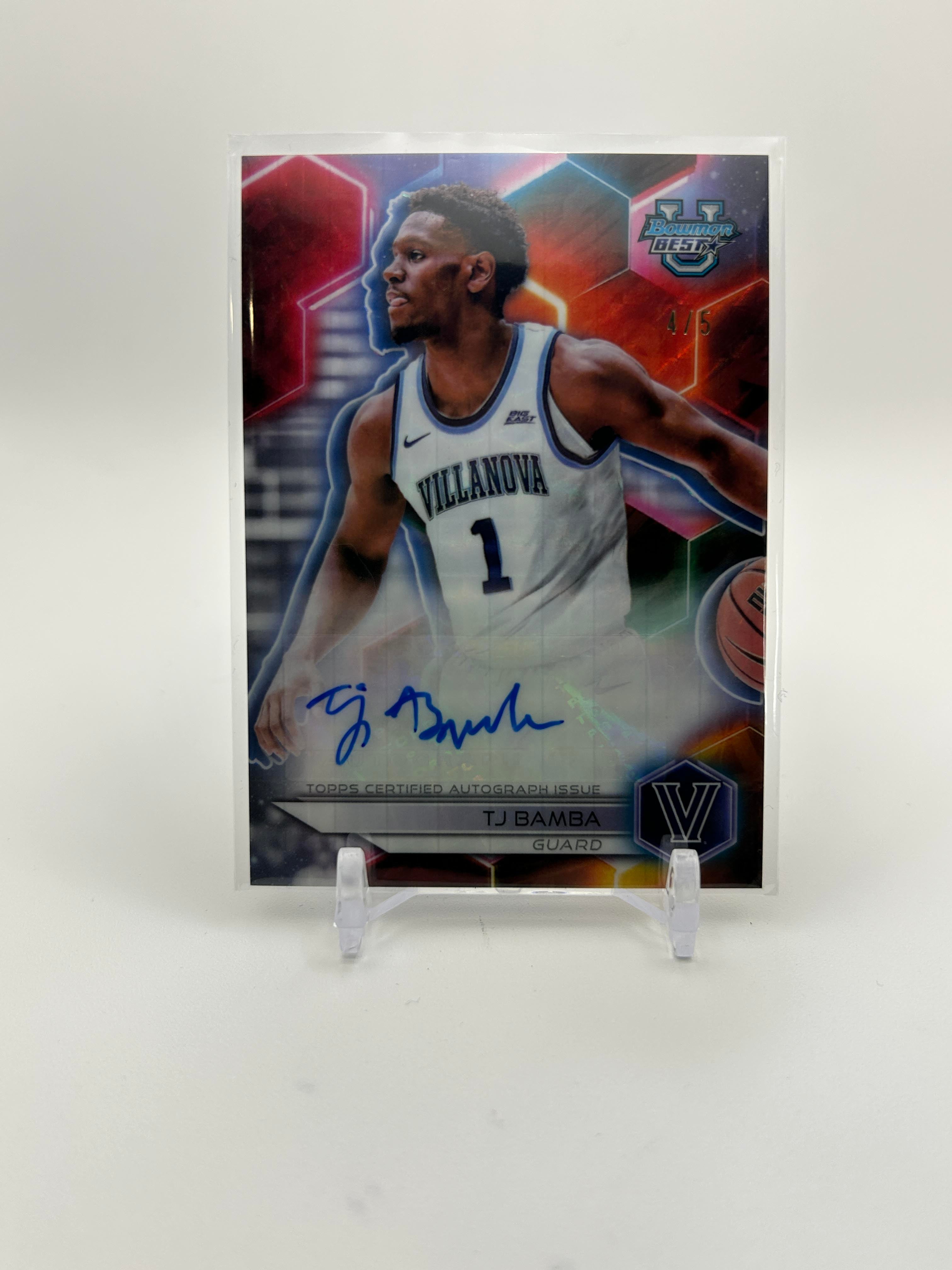 2023-24 Bowman University Best TJ Bamba White Geometric Refractor Auto /5