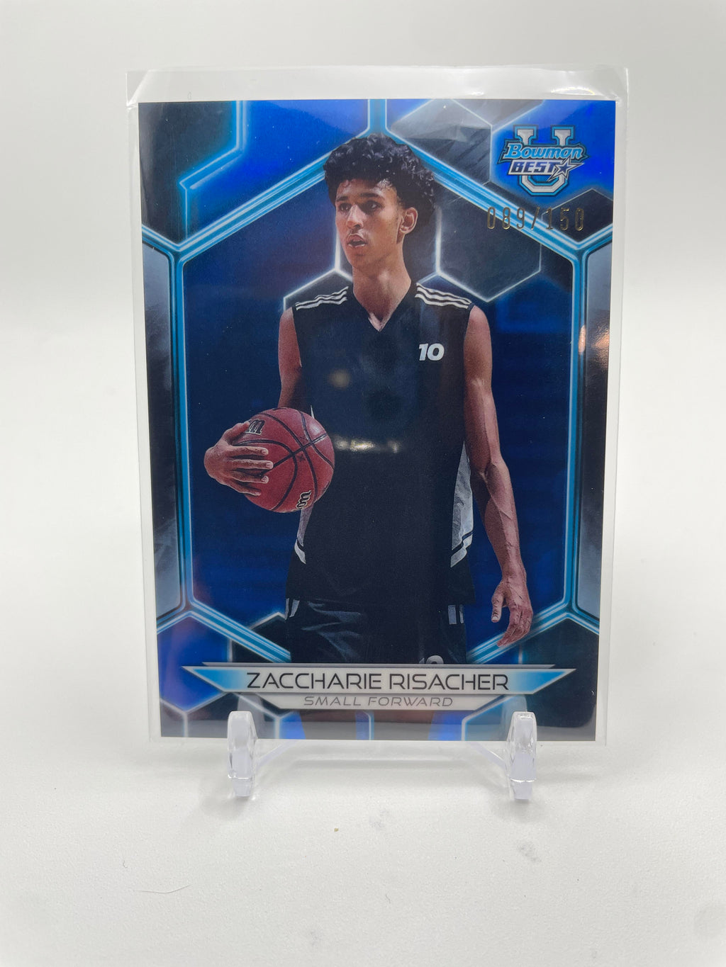2023-24 Bowman University Best Zaccharie Risacher Blue Refractor /150