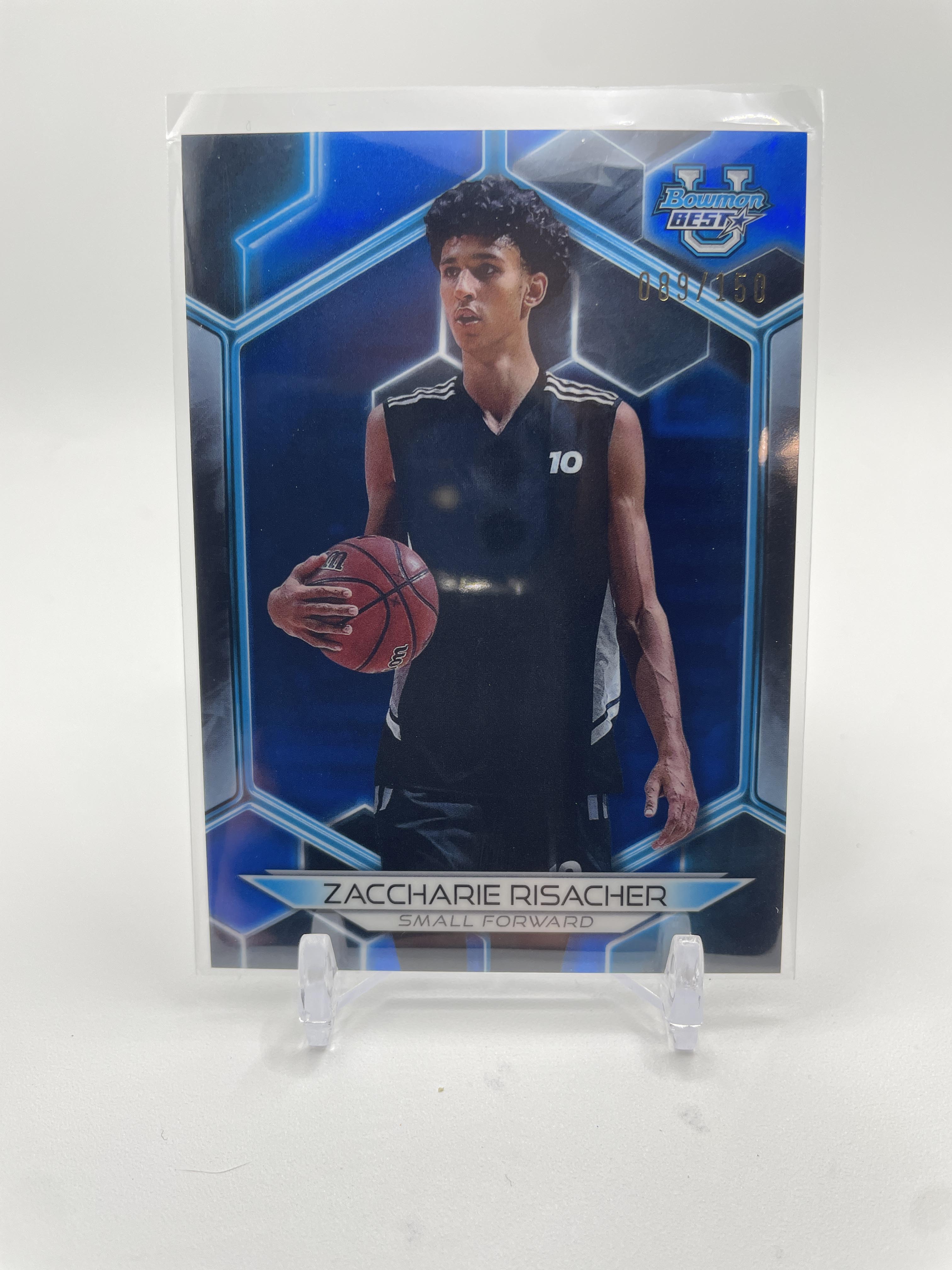 2023-24 Bowman University Best Zaccharie Risacher Blue Refractor /150