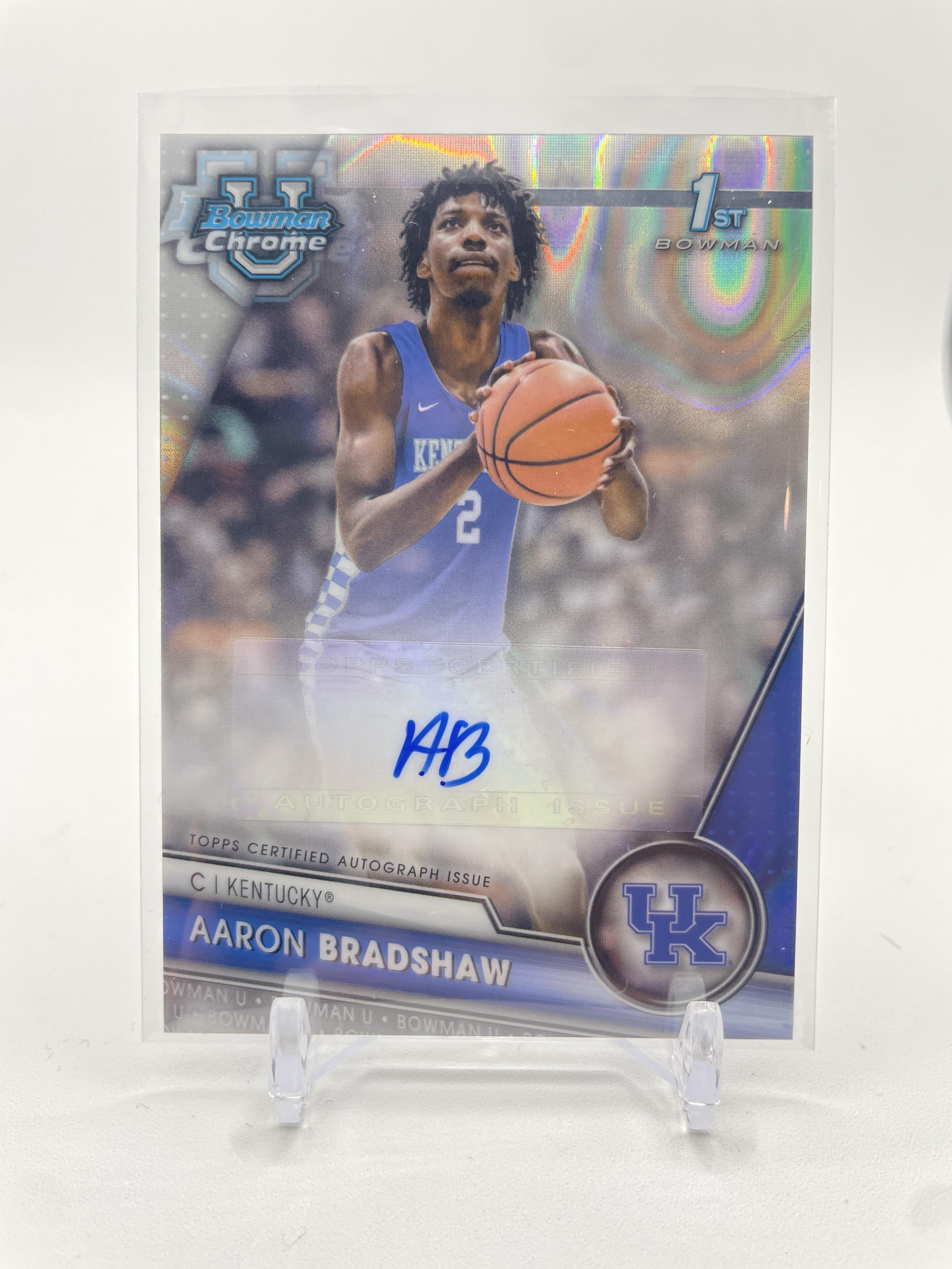 2023-24 Bowman University Chrome Aaron Bradshaw Lava Refractor Auto /199